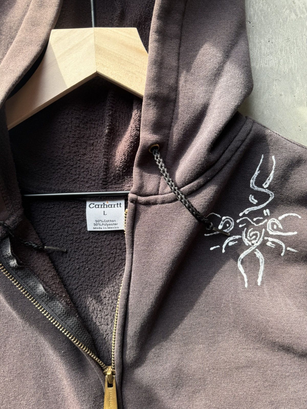 Carhartt × Vintage Vintage Carhartt faded brown hoodie Tattoo 001 Size US L / EU 52-54 / 3 - 5 Thumbnail