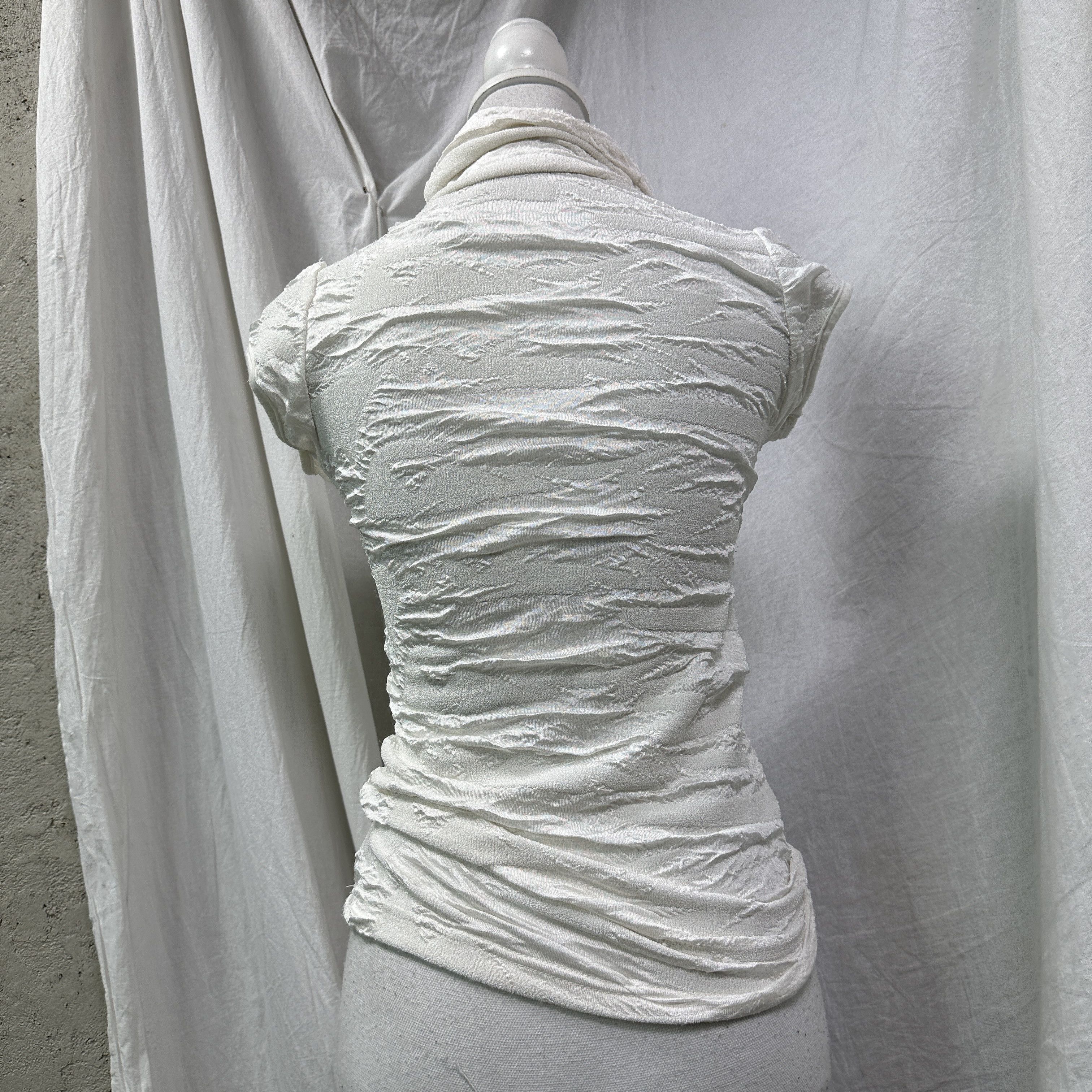 Vintage Vintage Avant Garde Fitted Wrinkled Turtleneck Top Y2K Size S / US 4 / IT 40 - 5 Thumbnail