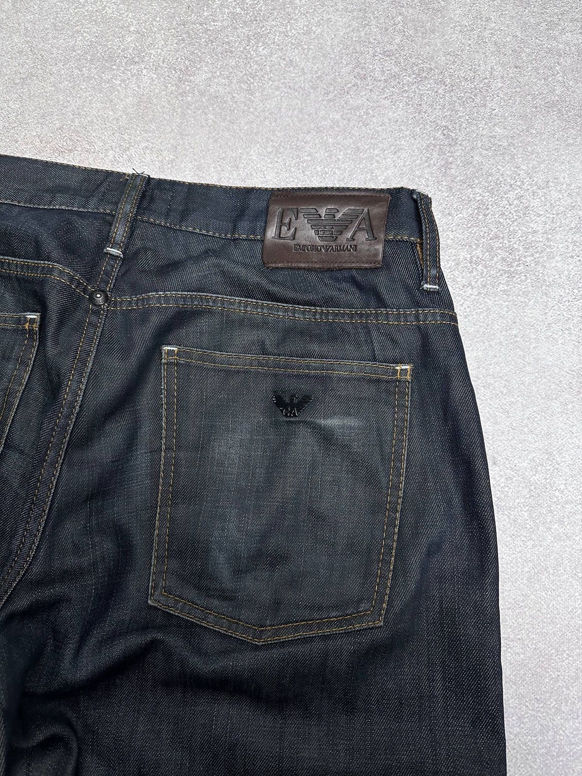 Emporio Armani Vintage Emporio Armani Baggy Denim Metal Logo Jeans 52 34 Size US 30 / EU 46 - 4 Thumbnail
