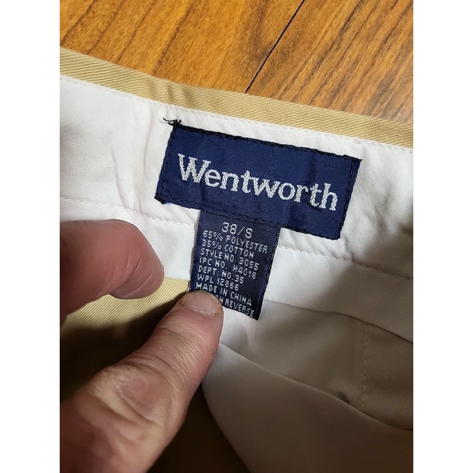 Vintage VINTAGE Wentworth Pants 38 X 30 Beige Flat Front Elastic Waist NWT Chino Style 1980s Mens Size US 38 / EU 54 - 4 Thumbnail