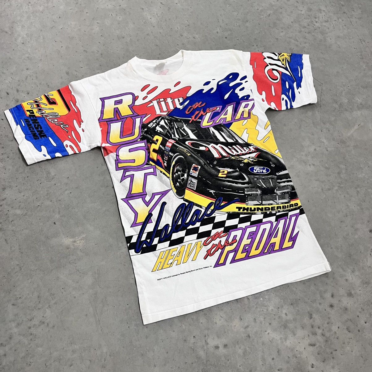 NASCAR × Vintage Vintage NASCAR AOP Pedal to the metal Rusty Wallace medium Size US L / EU 52-54 / 3 - 3 Thumbnail