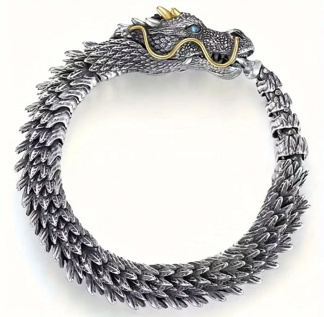 Jewelry Bendable Dragon Metal Bracelet Size ONE SIZE - 1 Thumbnail