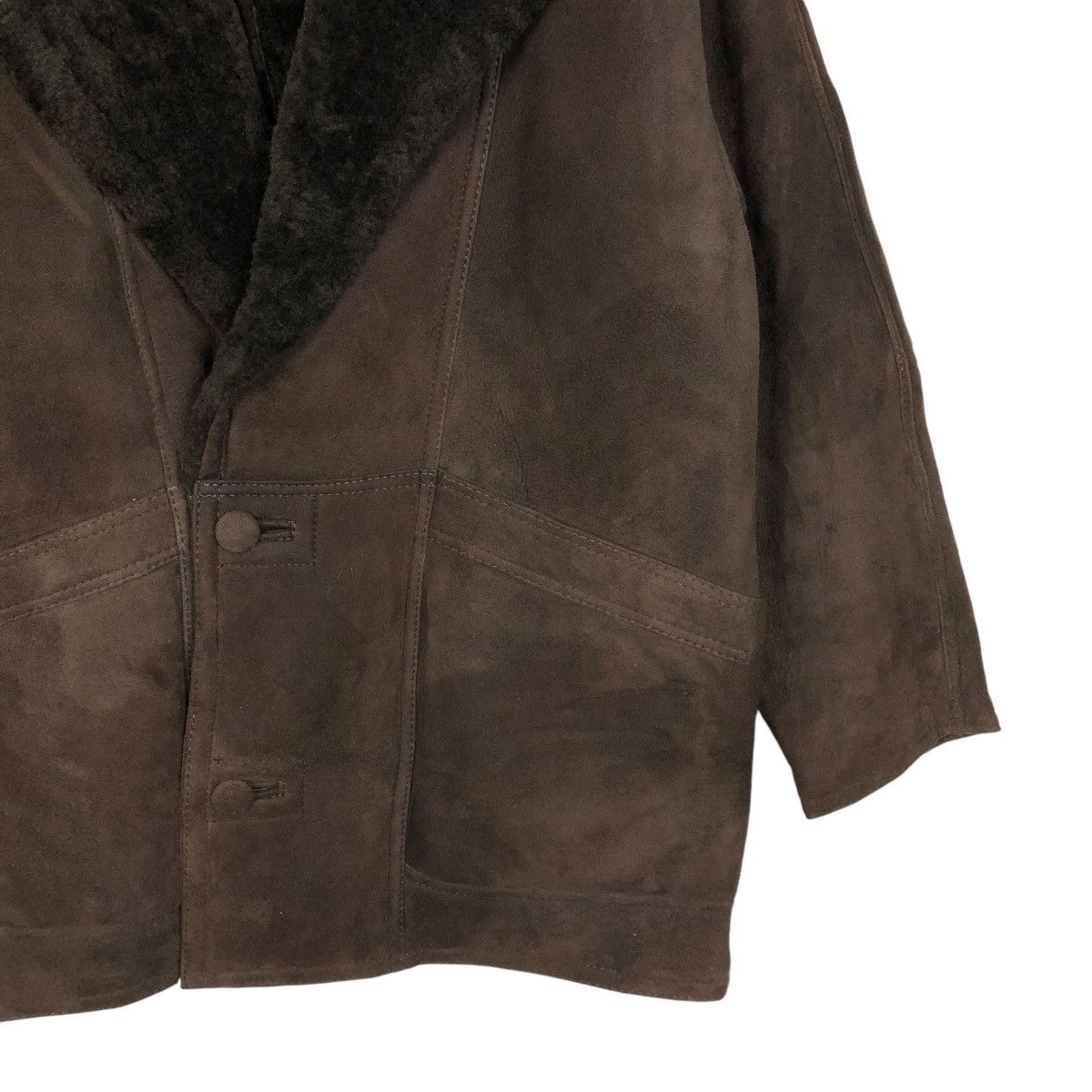 Vintage 🔥VINTAGE SHEARLING LEATHER JACKET FUR BLANKET ITALY TEODEM Size US L / EU 52-54 / 3 - 7 Thumbnail