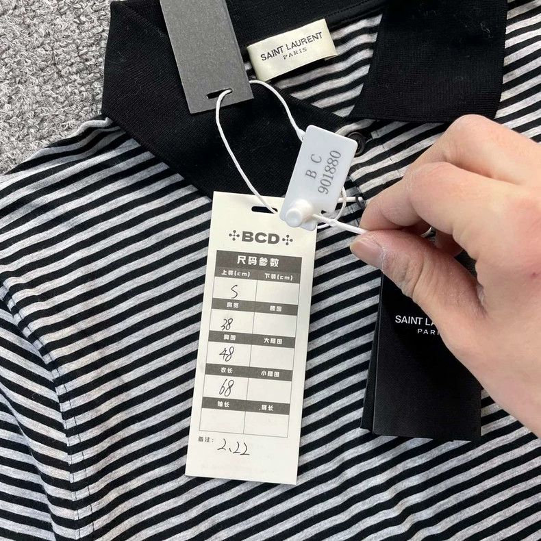 Saint Laurent Paris Saint Laurent Striped polo shirt 2504-Nextarrow Size US S / EU 44-46 / 1 - 7 Thumbnail