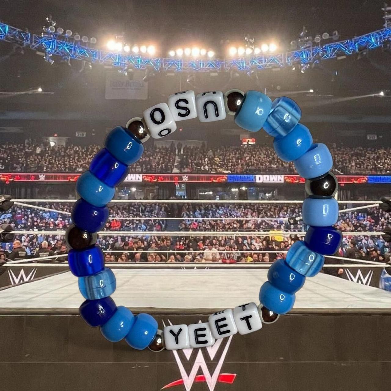 Handmade JEY USO WWE X XWEEKXD TWOFER DESIGN KANDI BEADED BRACELET Size ONE SIZE - 2 Thumbnail