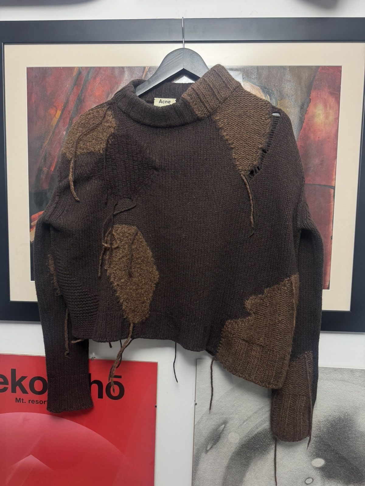 Acne Studios Acne Studios AW17 Ovira Patchwork Asymetric Wool Sweater Size S / US 4 / IT 40 - 1 Thumbnail