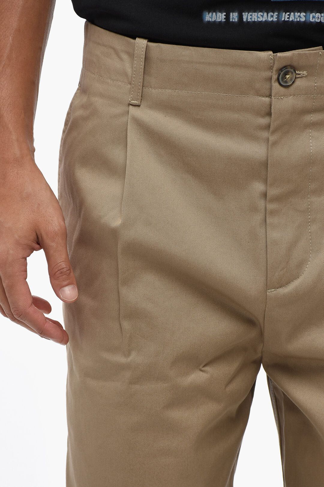 Valentino og1mm0426 Single-Pleat Straight-Leg Pant in Beige Size US 30 / EU 46 - 3 Thumbnail