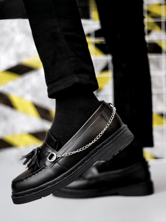 Designer Zephyr Leather Loafer Chain Size US 11 / EU 44 - 5 Thumbnail