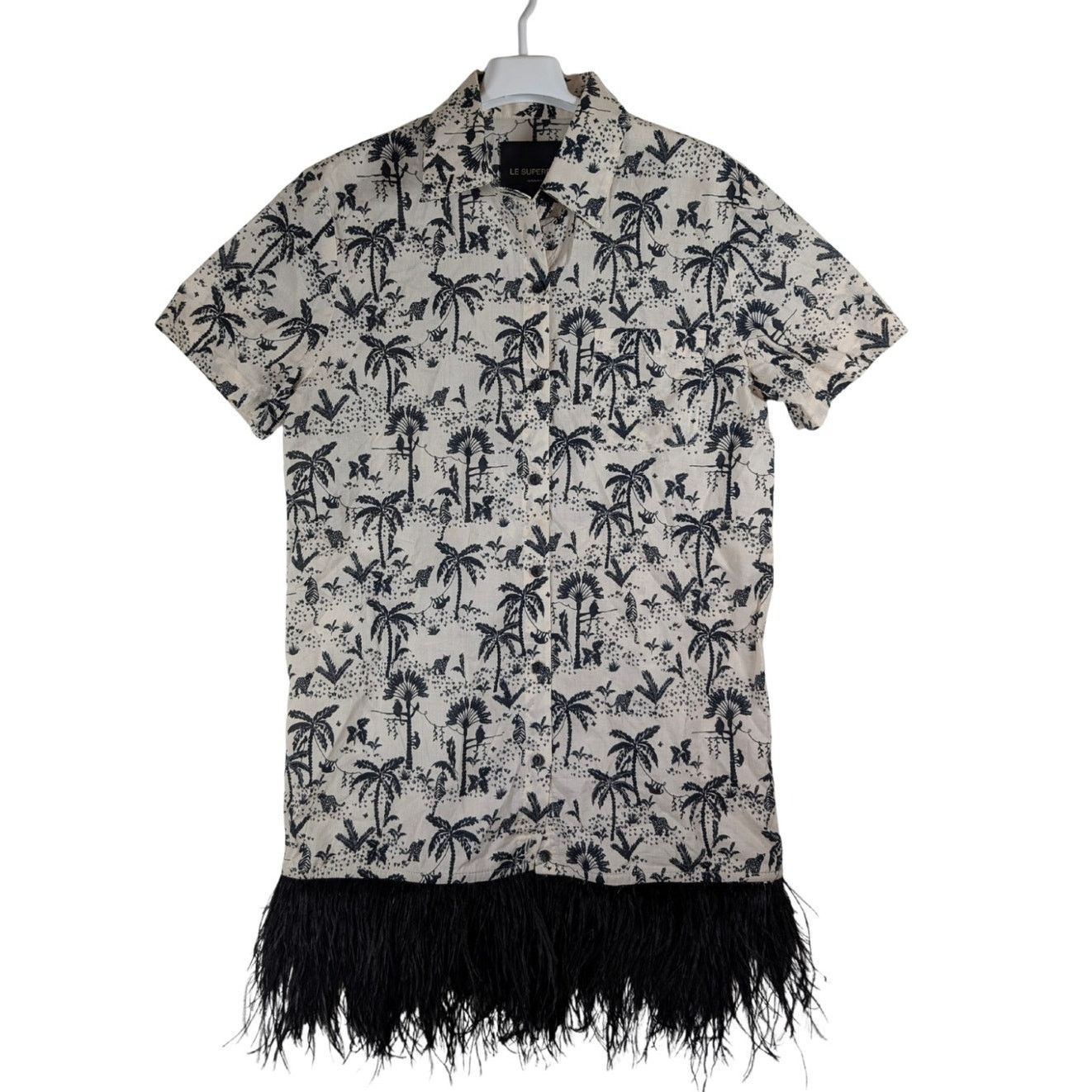 Le Superbe Le Superbe Palm Print Fringe Button Up Shirt Womens Size 4 Size S / US 4 / IT 40 - 1 Thumbnail