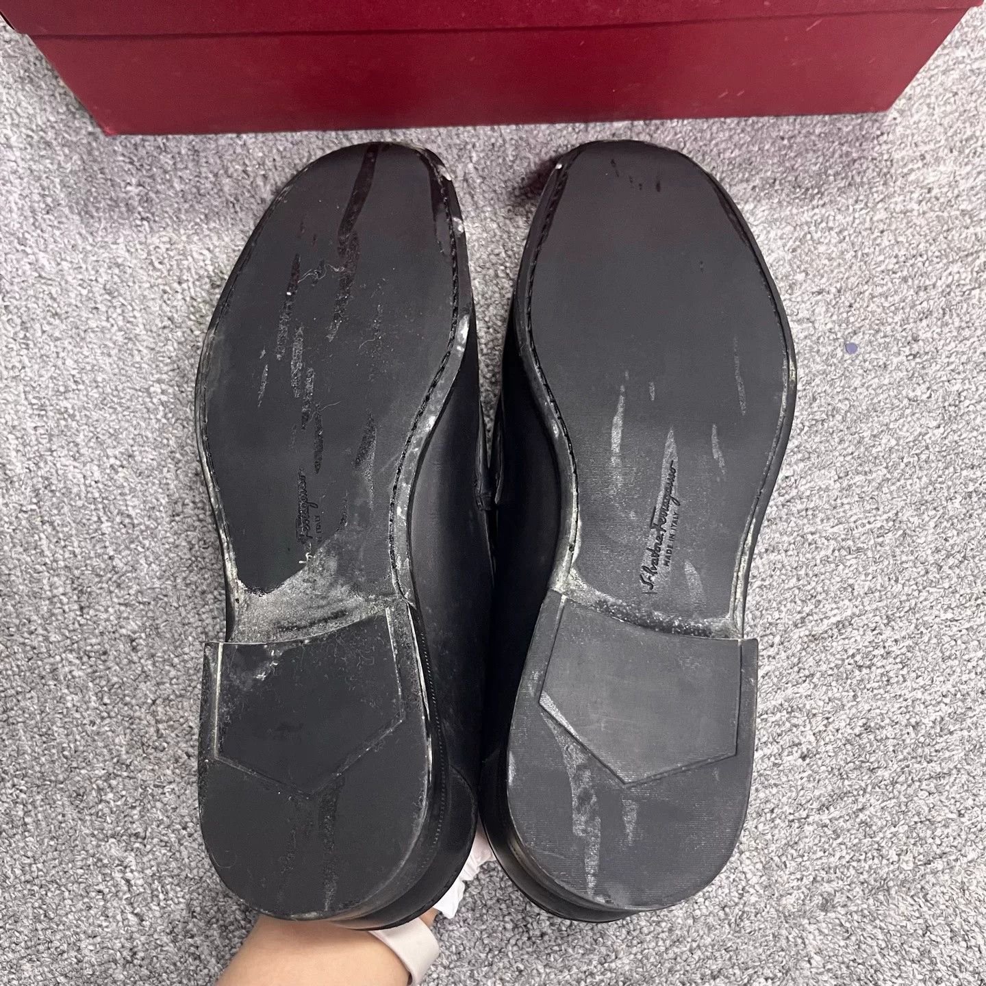 Salvatore Ferragamo Ferragamo Black Leather Appliqué Slip-On Loafers Size US 9 / EU 42 - 5 Thumbnail