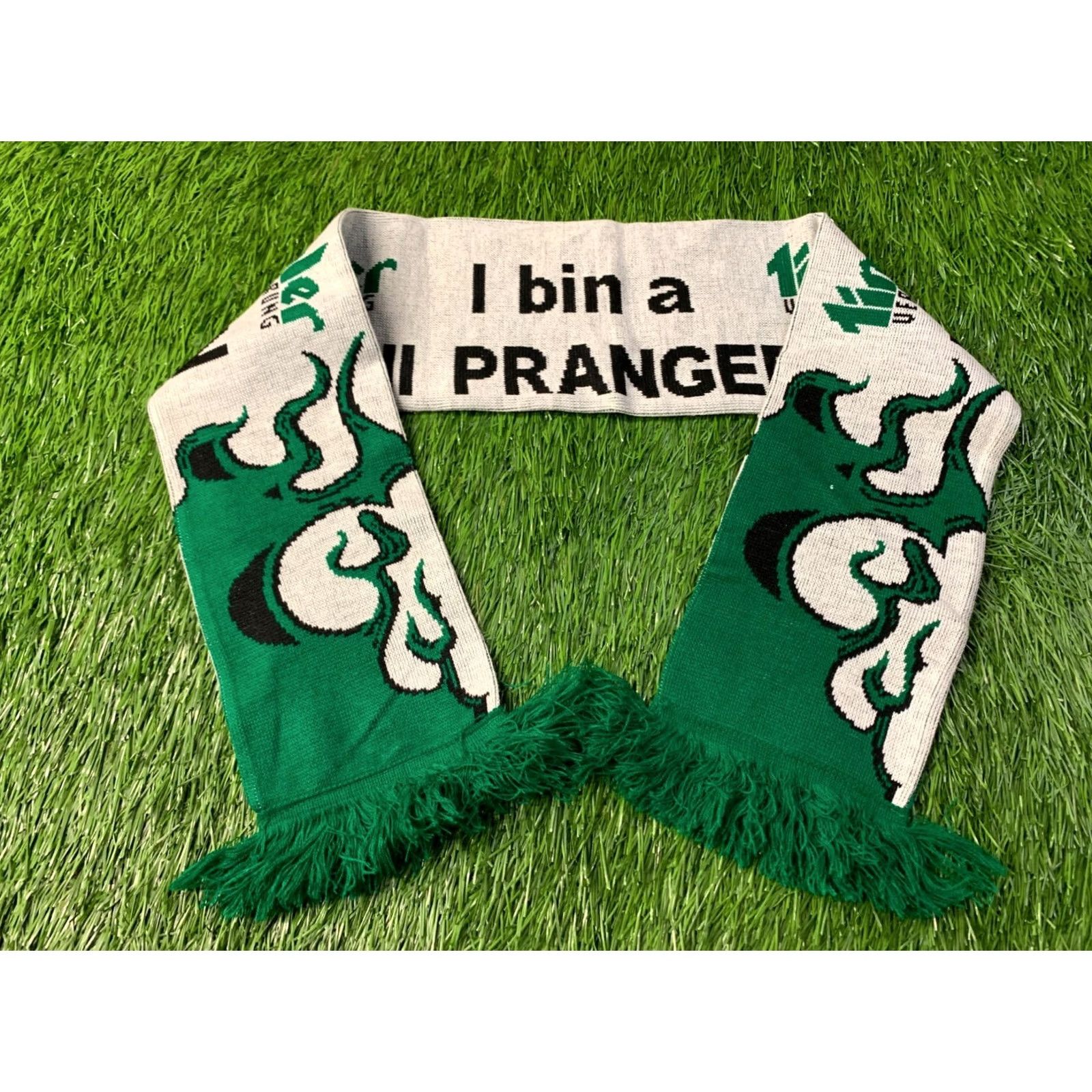 Vintage Official Product Scarf Men One Size White Green TIROLER VERSICHERUNG AUSTRIA Casual Scarf Pattern Solid Size ONE SIZE - 3 Thumbnail