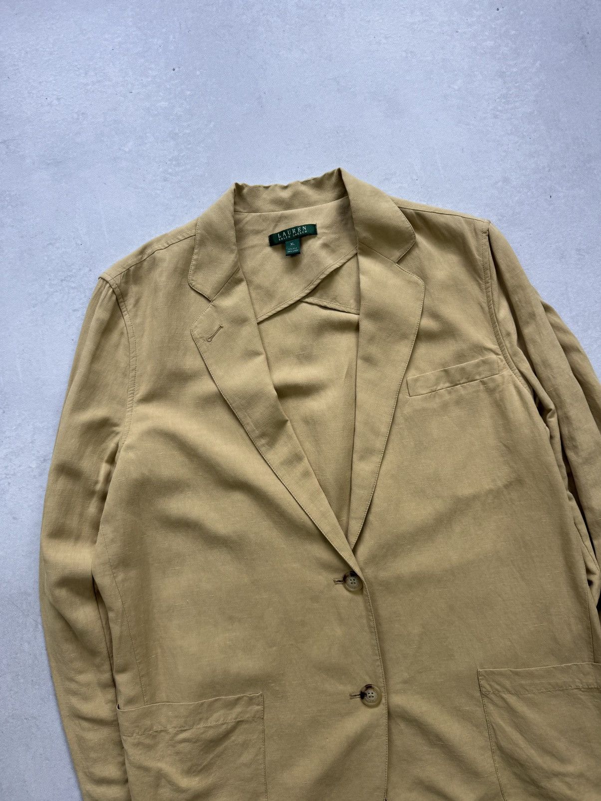 Polo Ralph Lauren Lauren Ralph Lauren Camel Silk Blazer Women’s L Size L / US 10 / IT 46 - 4 Thumbnail