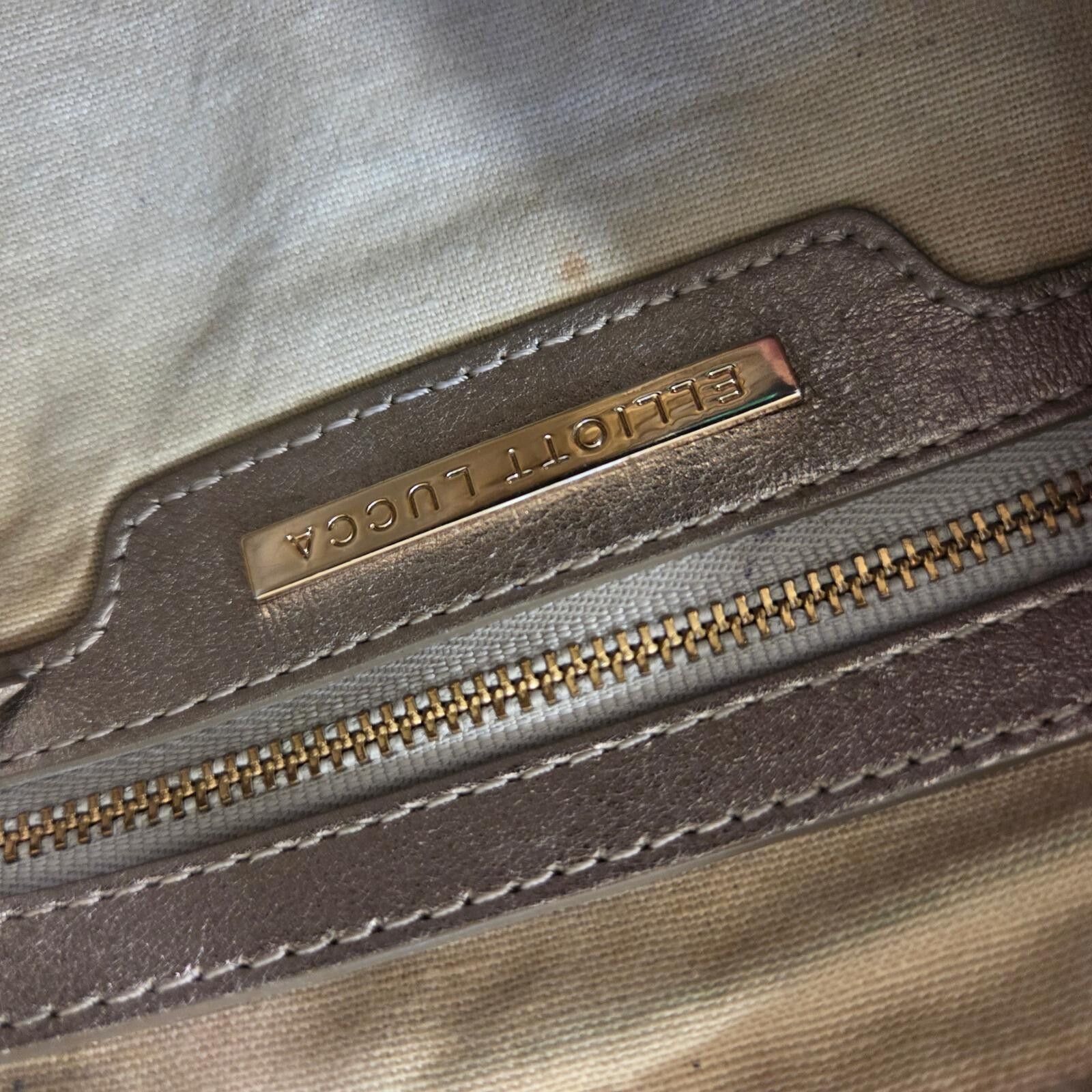 Other Elliott Lucca Pewter Woven Leather Clutch Pouch Bag Zip Top Size ONE SIZE - 4 Thumbnail