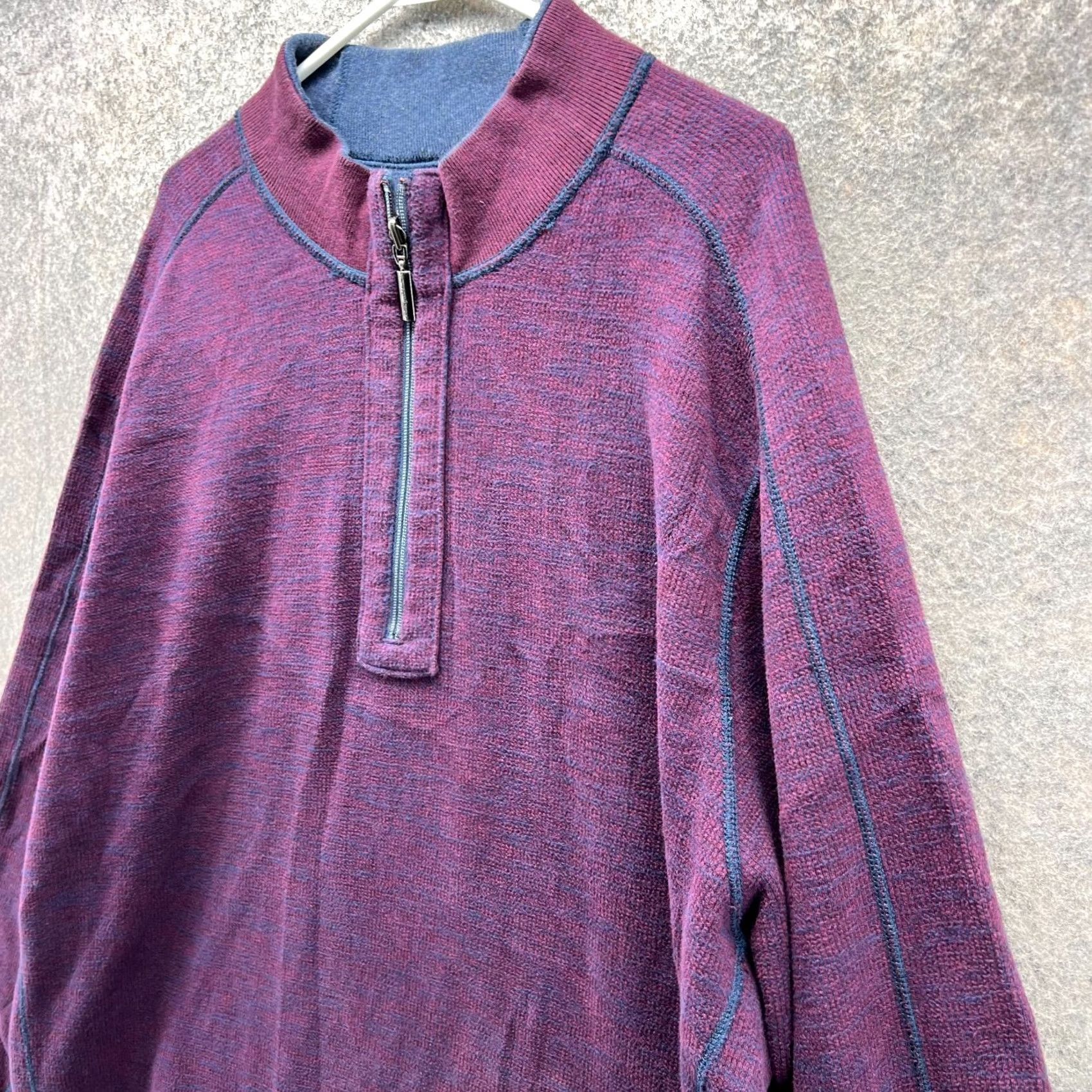 Tommy Bahama VINTAGE Tommy Bahama Sweater Mens 2XL Blue Purple Reversible Pullover Fleece Size US XXL / EU 58 / 5 - 7 Thumbnail