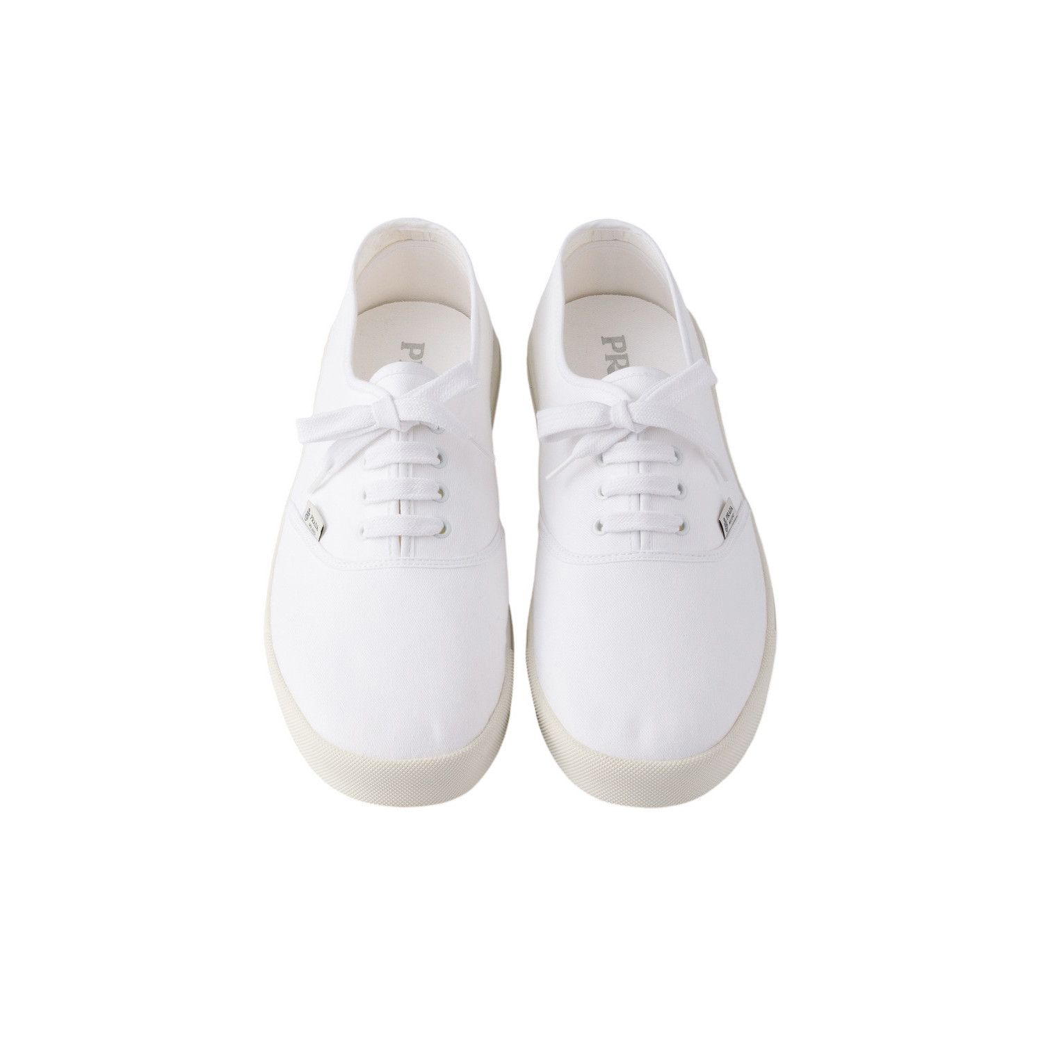 Prada PRADA $975 White Drill Fabric Sneakers New & Authentic (Men' Size US 8 / EU 41 - 3 Thumbnail