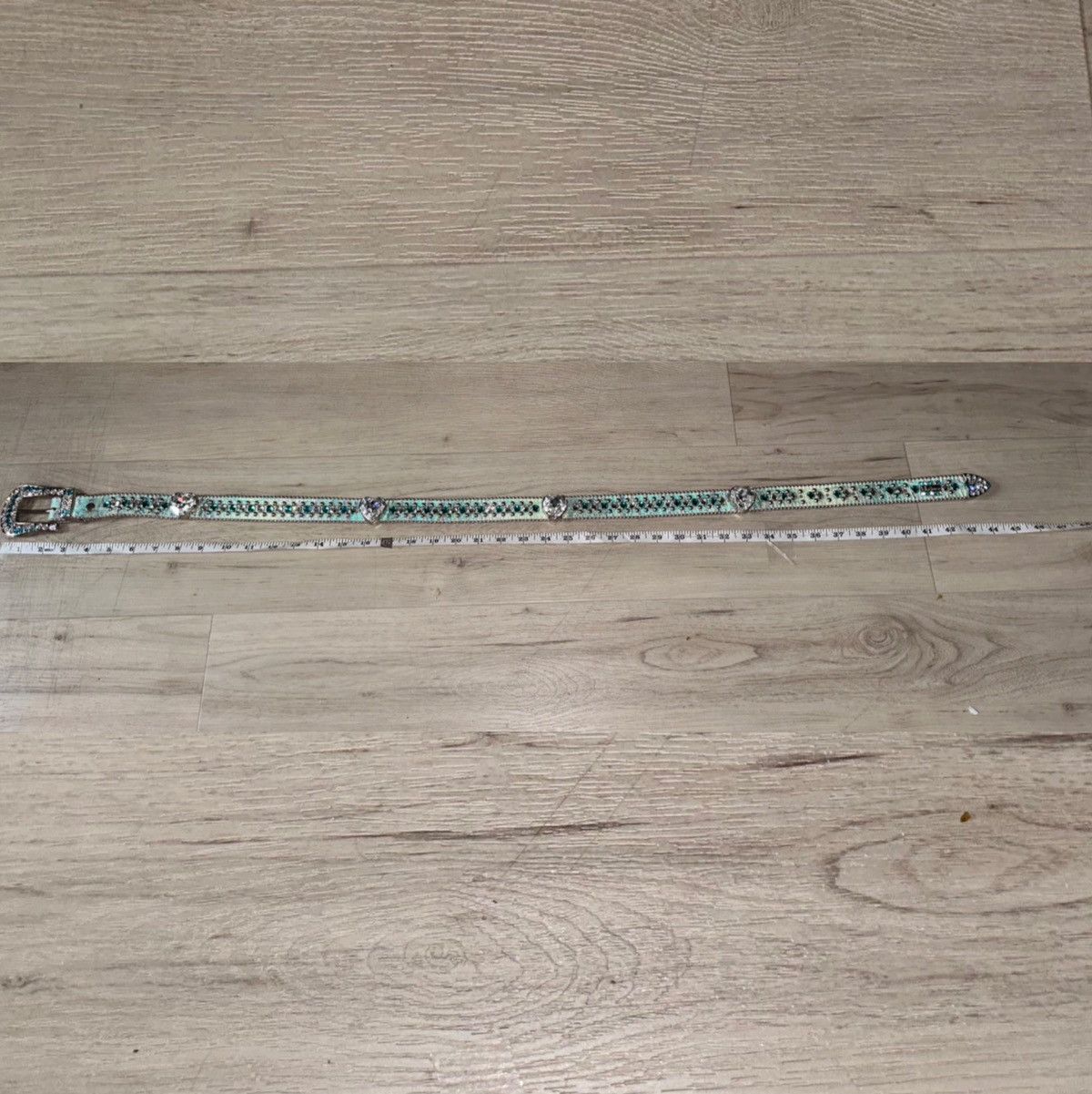 B.B. Simon BB SIMON Belt blue reptile heart crystal size XXL 36” Size ONE SIZE - 12 Thumbnail