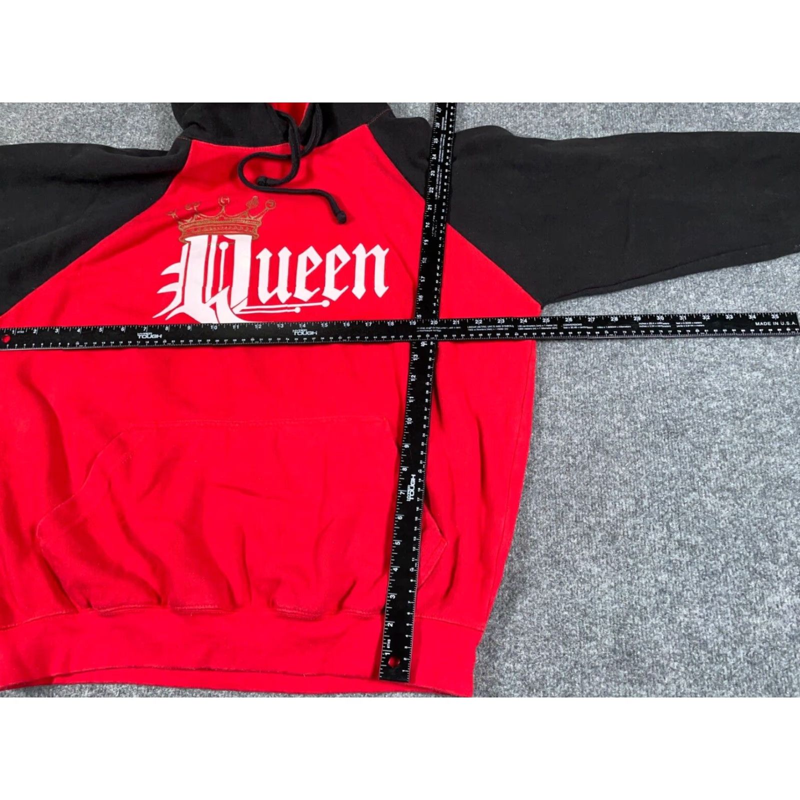 Etro Queen Logo Hoodie Sweatshirt Adult Large Red Black Retro 80s Rock Mens Size US L / EU 52-54 / 3 - 7 Thumbnail