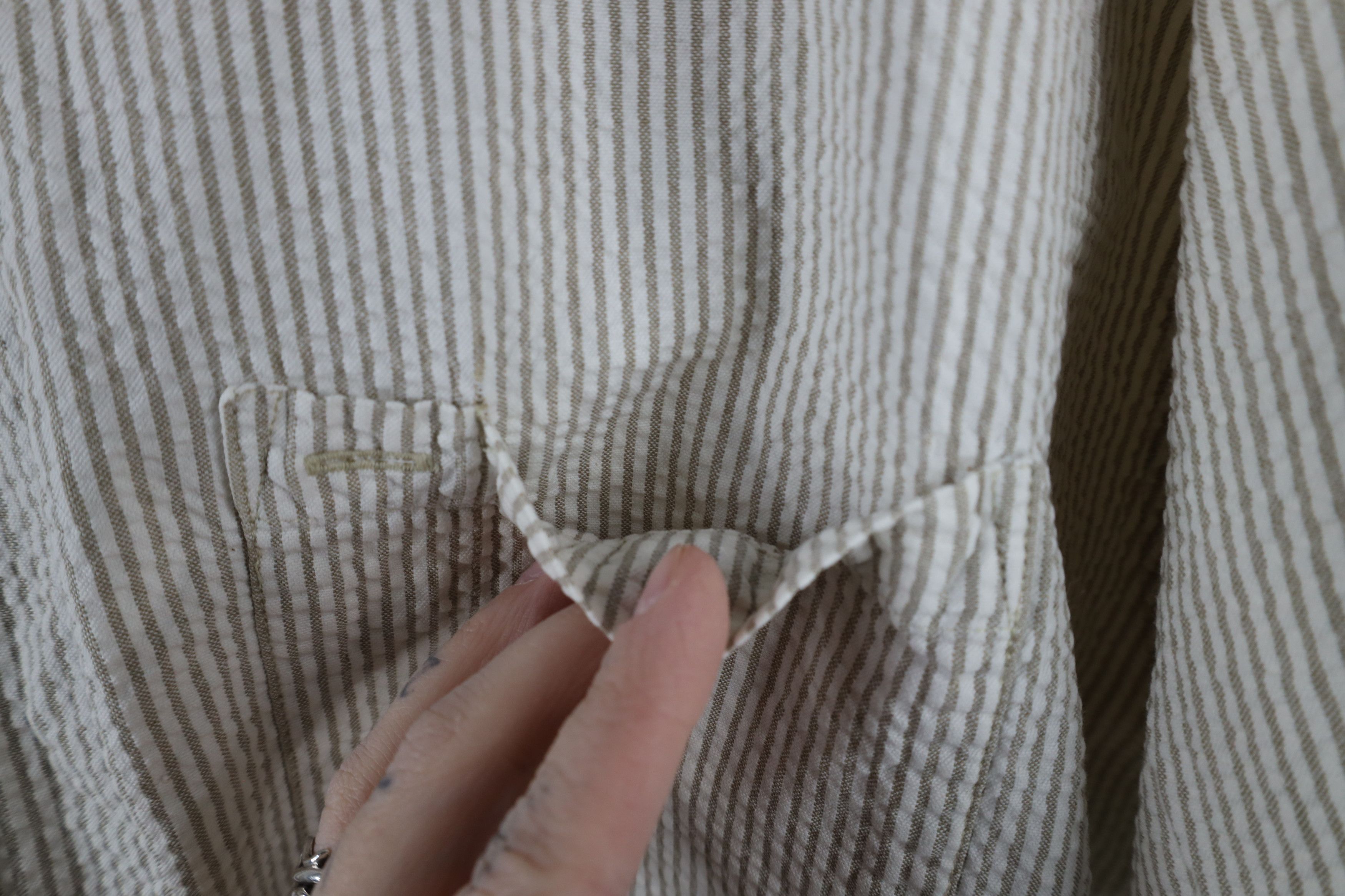 Vintage Vintage 90s Streetwear Striped Seer Sucker Button Down Shirt Size US XL / EU 56 / 4 - 4 Thumbnail