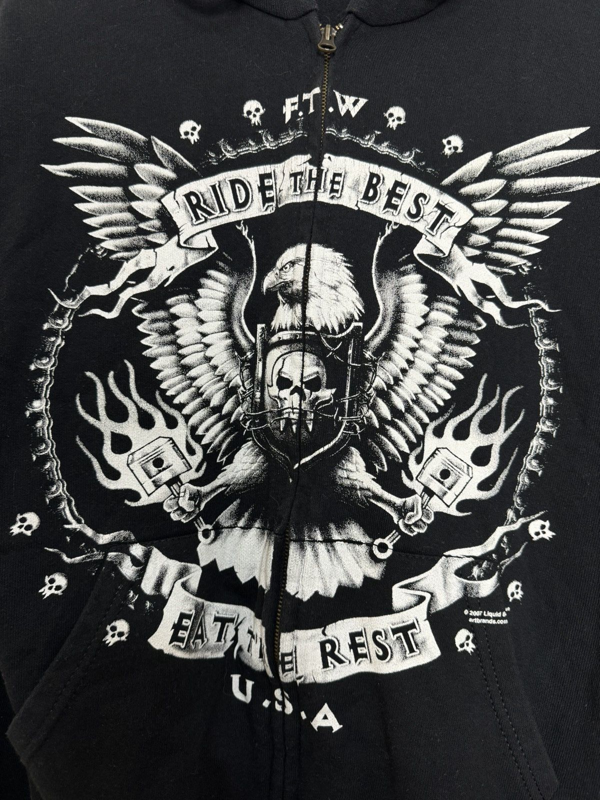 Vintage Vintage 00s punk avant garde zip hoodie “ride the best” y2k Size US S / EU 44-46 / 1 - 2 Thumbnail