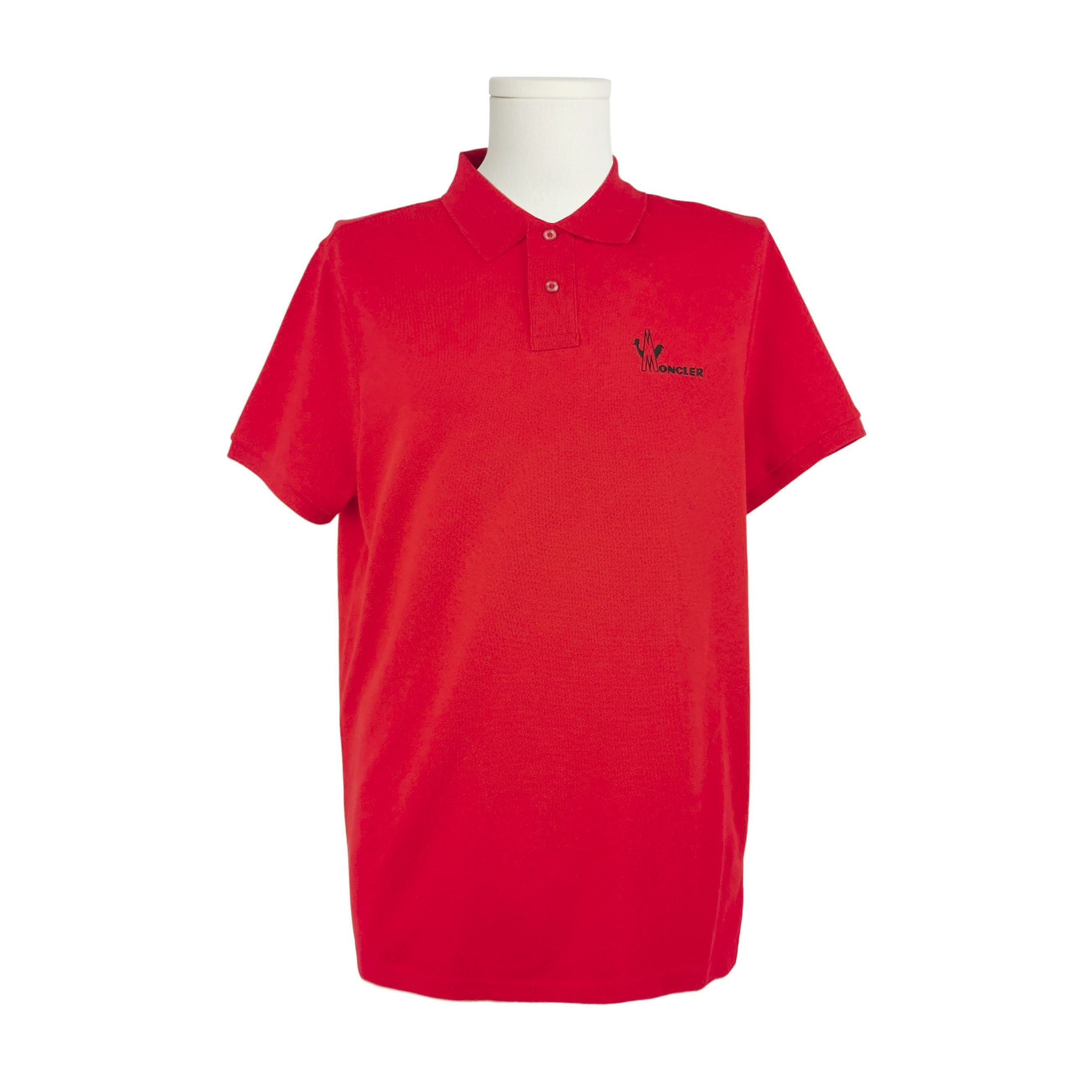 Moncler Moncler Red Logo Polo Shirt XL Size US XL / EU 56 / 4 - 1 Thumbnail