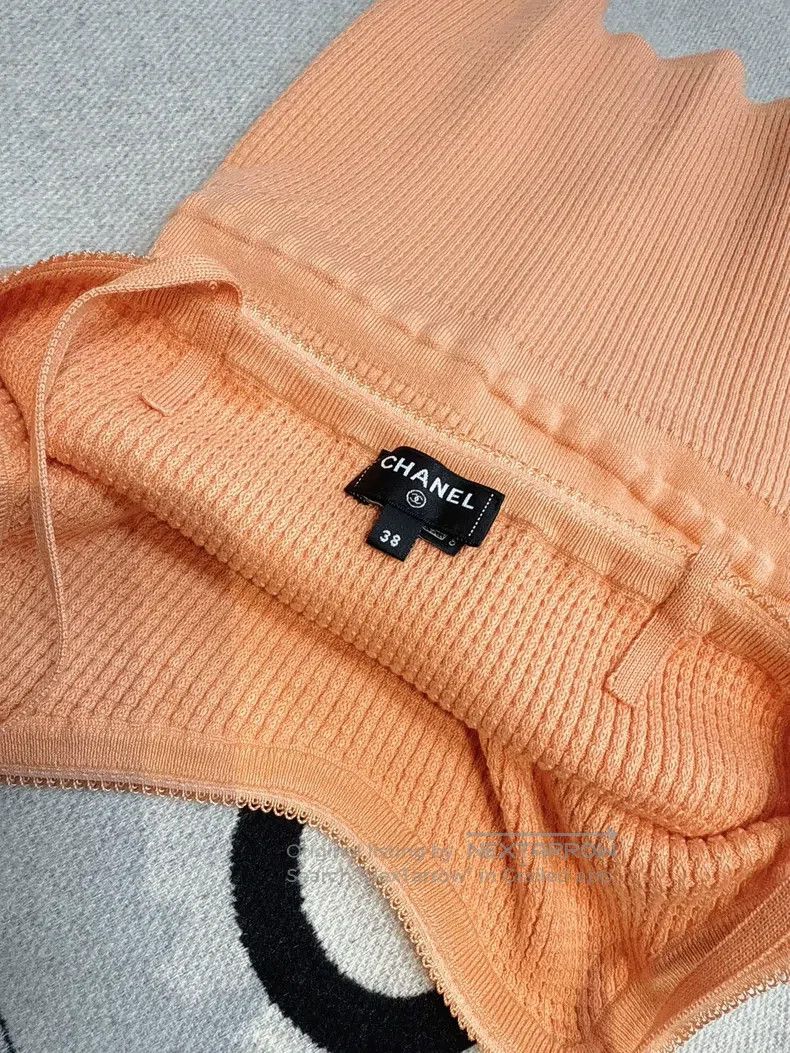 Other Chanel 24A orange waffle bow drawstring suspender Size XS / US 0-2 / IT 36-38 - 4 Thumbnail