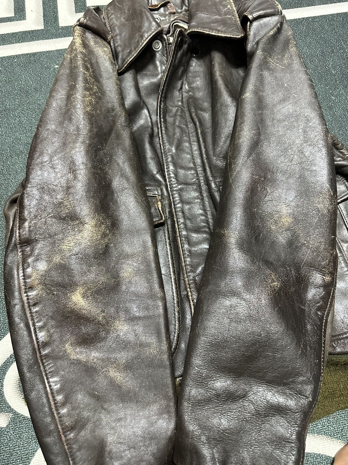 Schott Vintage 80s Schott A2 leather jacket Size US L / EU 52-54 / 3 - 6 Thumbnail