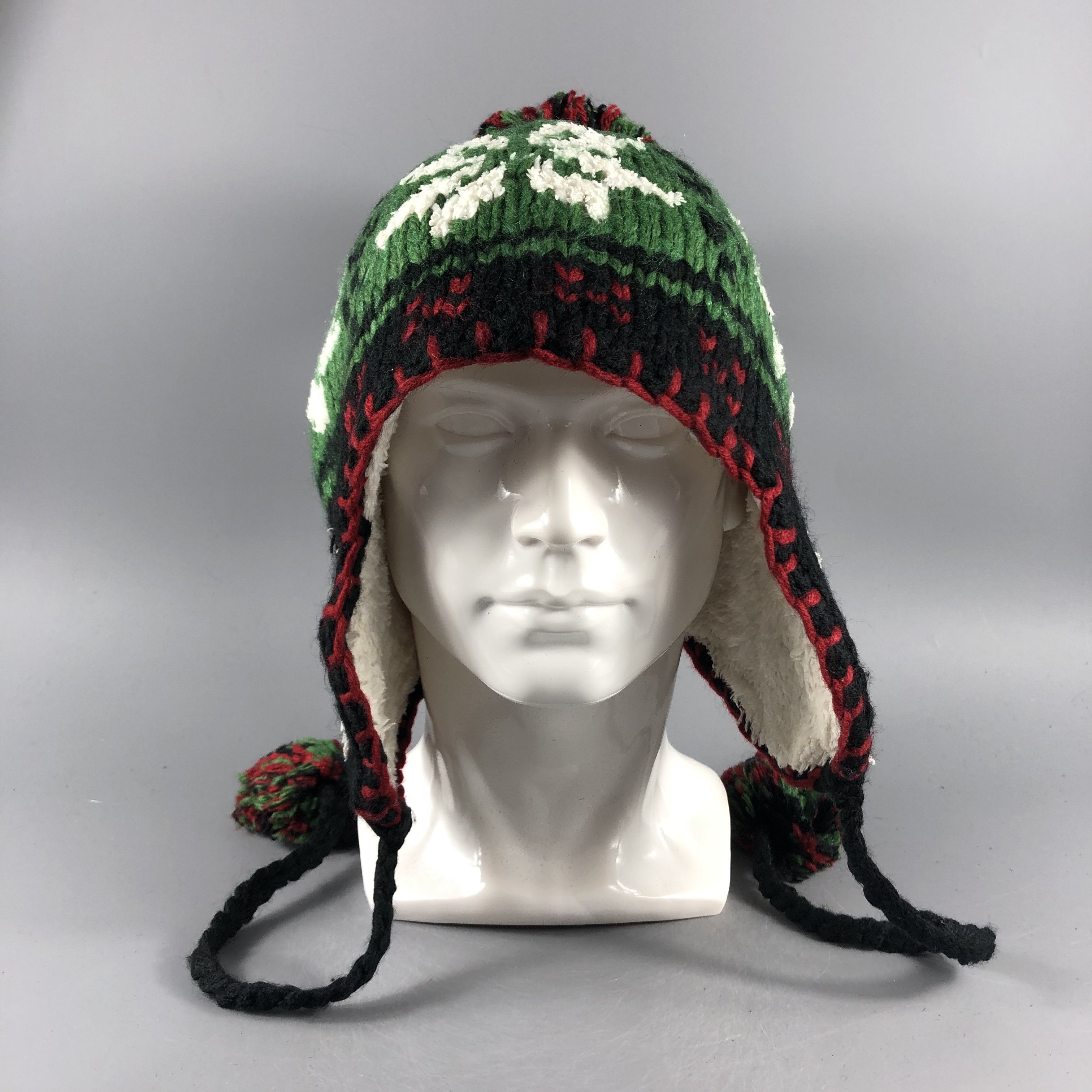 Japanese Brand × Vintage Fair Isle Ear Flap Hat Beanie Snow Hat Snow Cap -D414 Size ONE SIZE - 7 Thumbnail