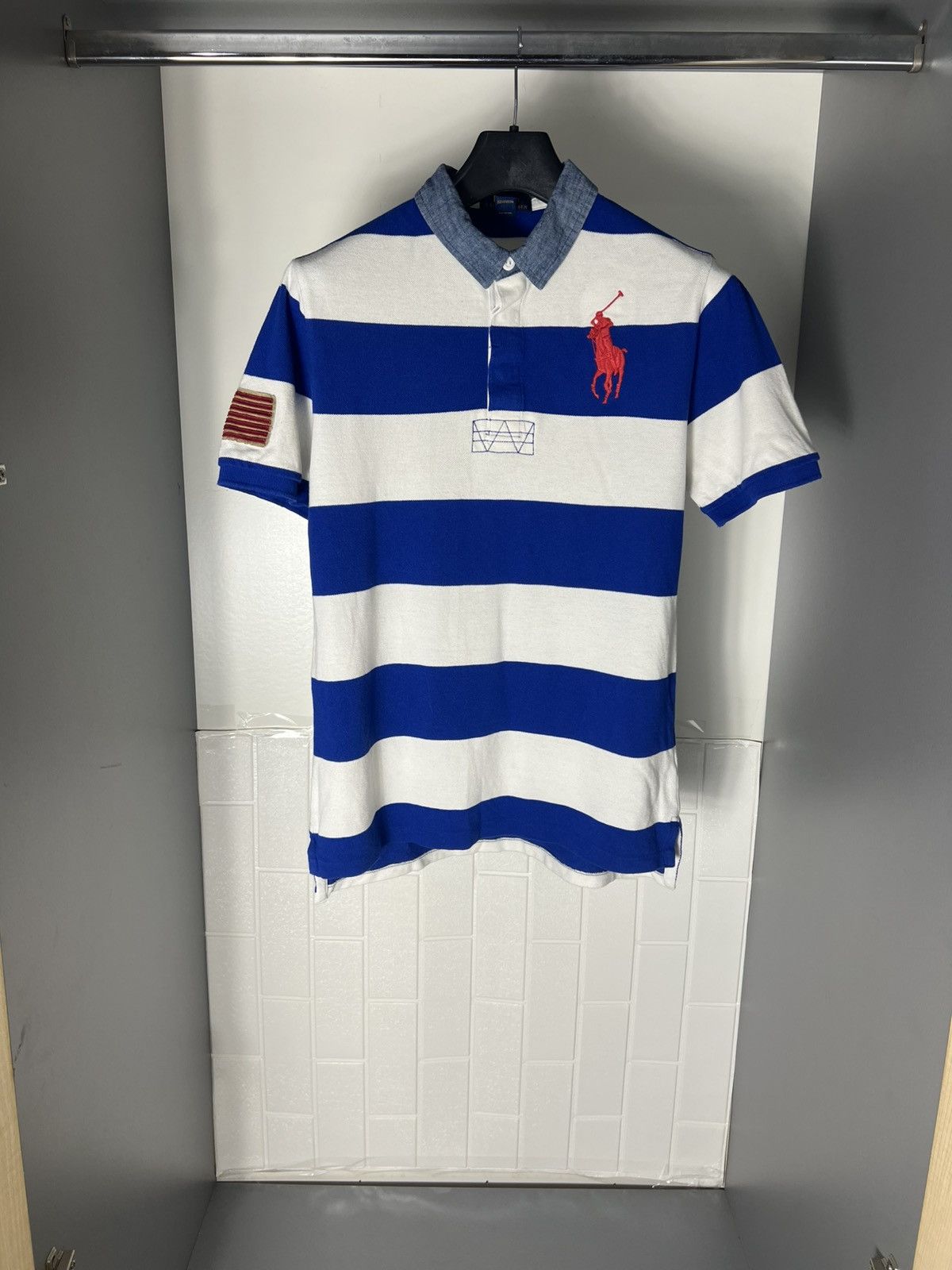 VERY RARE POLO RALPH LAUREN DESIGNER USA FLAG CASUAL Y2K 90s