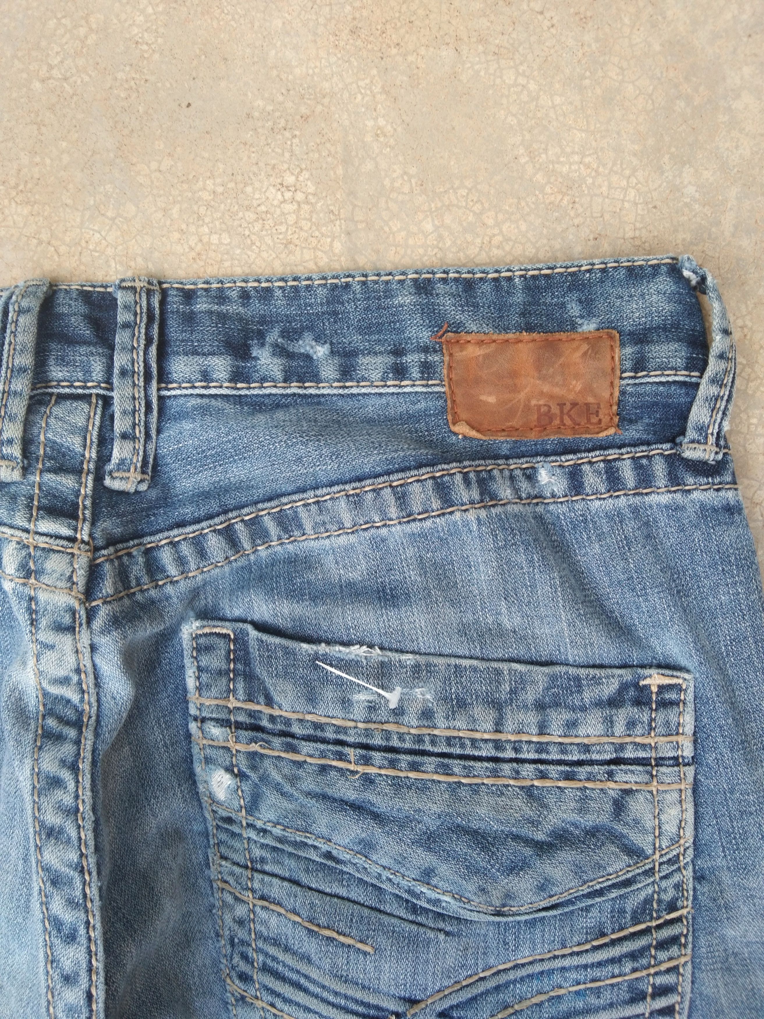 Jean Vintage BKE Denim Carter Boot Cut Distressed Jeans 31x35 Size US 31 - 4 Thumbnail