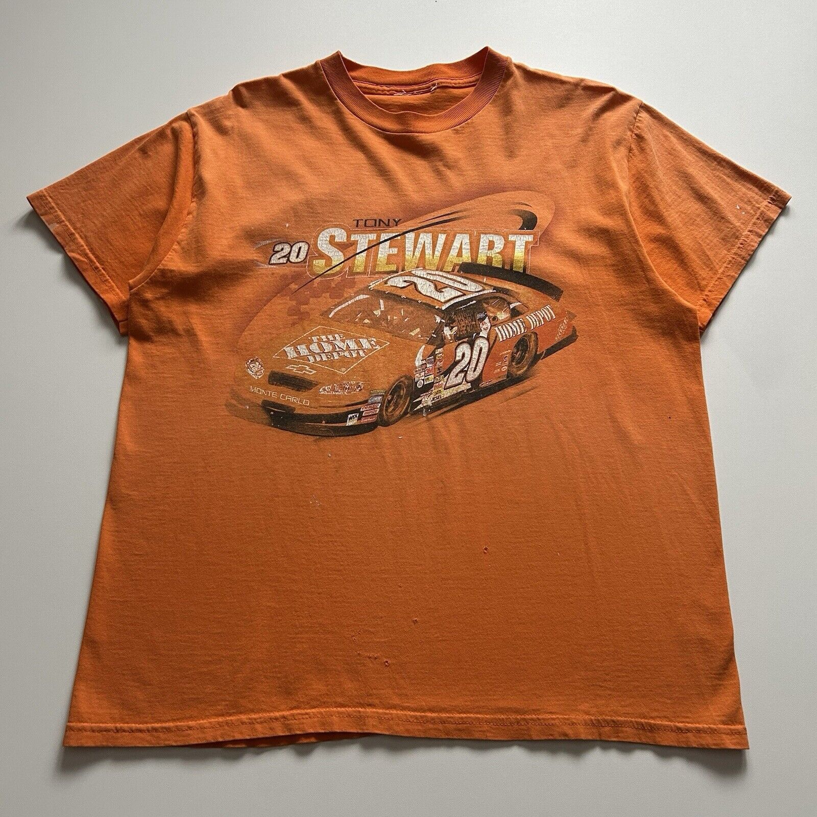 NASCAR Vintage Y2K Nascar Tony Stewart T Shirt XL Faded Orange Size US XL / EU 56 / 4 - 1 Thumbnail