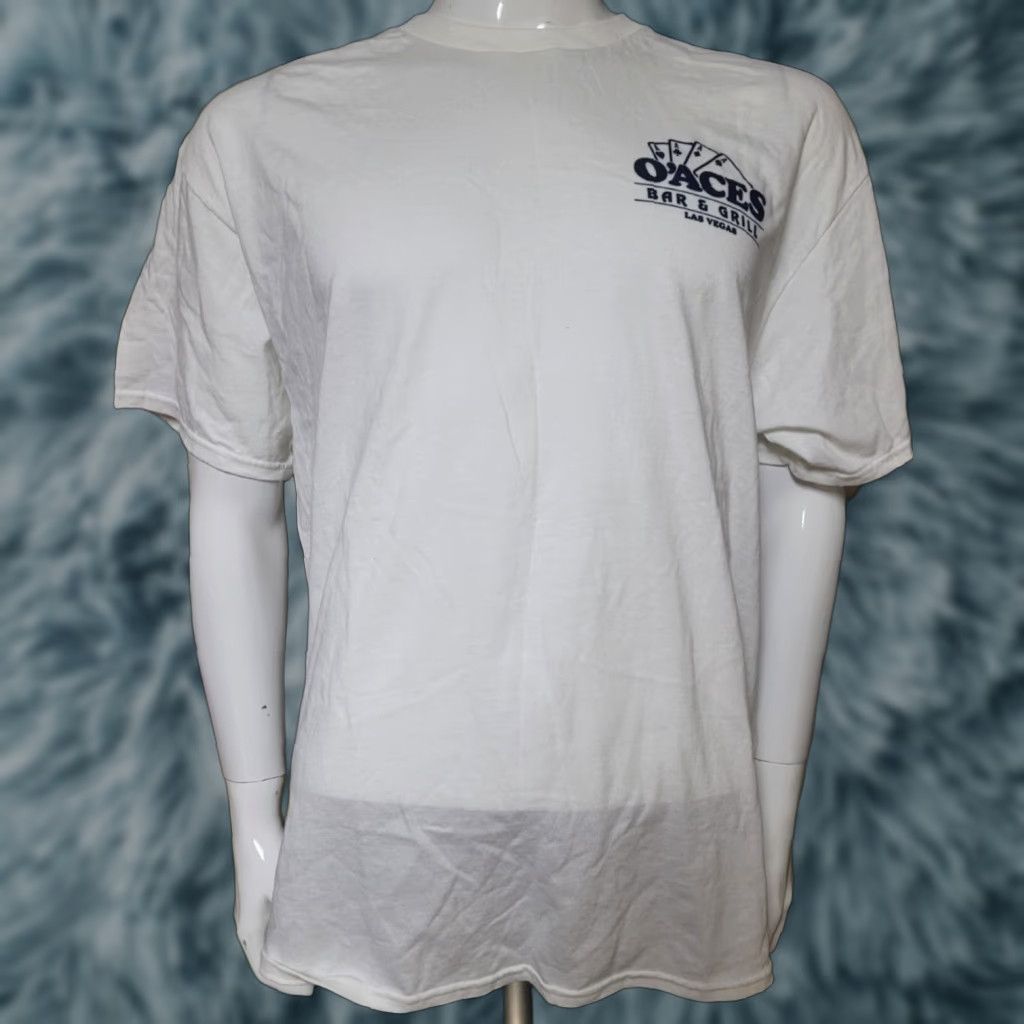 Delta O'Aces Bar & Grill Las Vegas NV Monday Night Maniacs T Shirt XL White Delta Logo Men Short Sleeve Crew Neck Cotton Size US XL / EU 56 / 4 - 1 Thumbnail