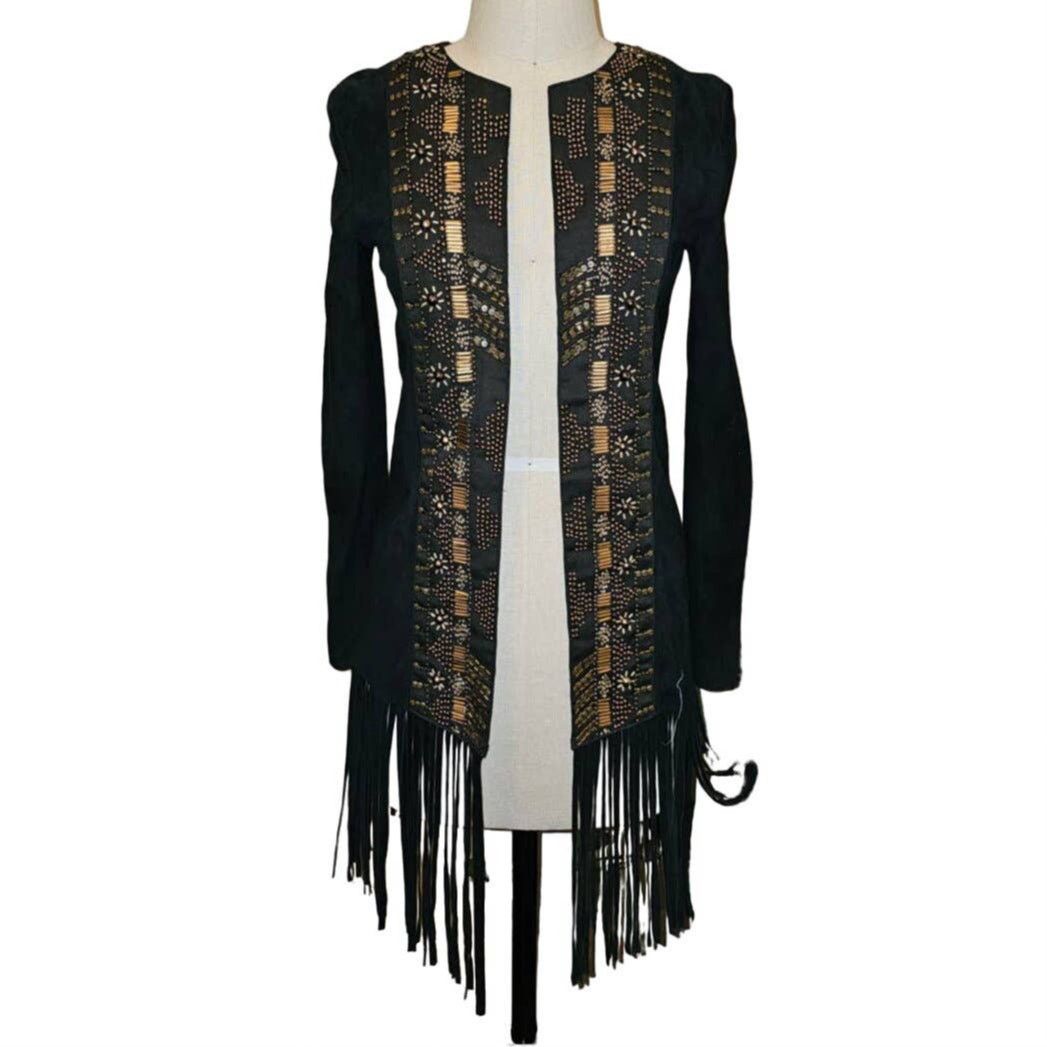 Free People New Free People CLEOBELLA Taylor Jacket $739 FRINGED SUEDE Size S / US 4 / IT 40 - 7 Thumbnail