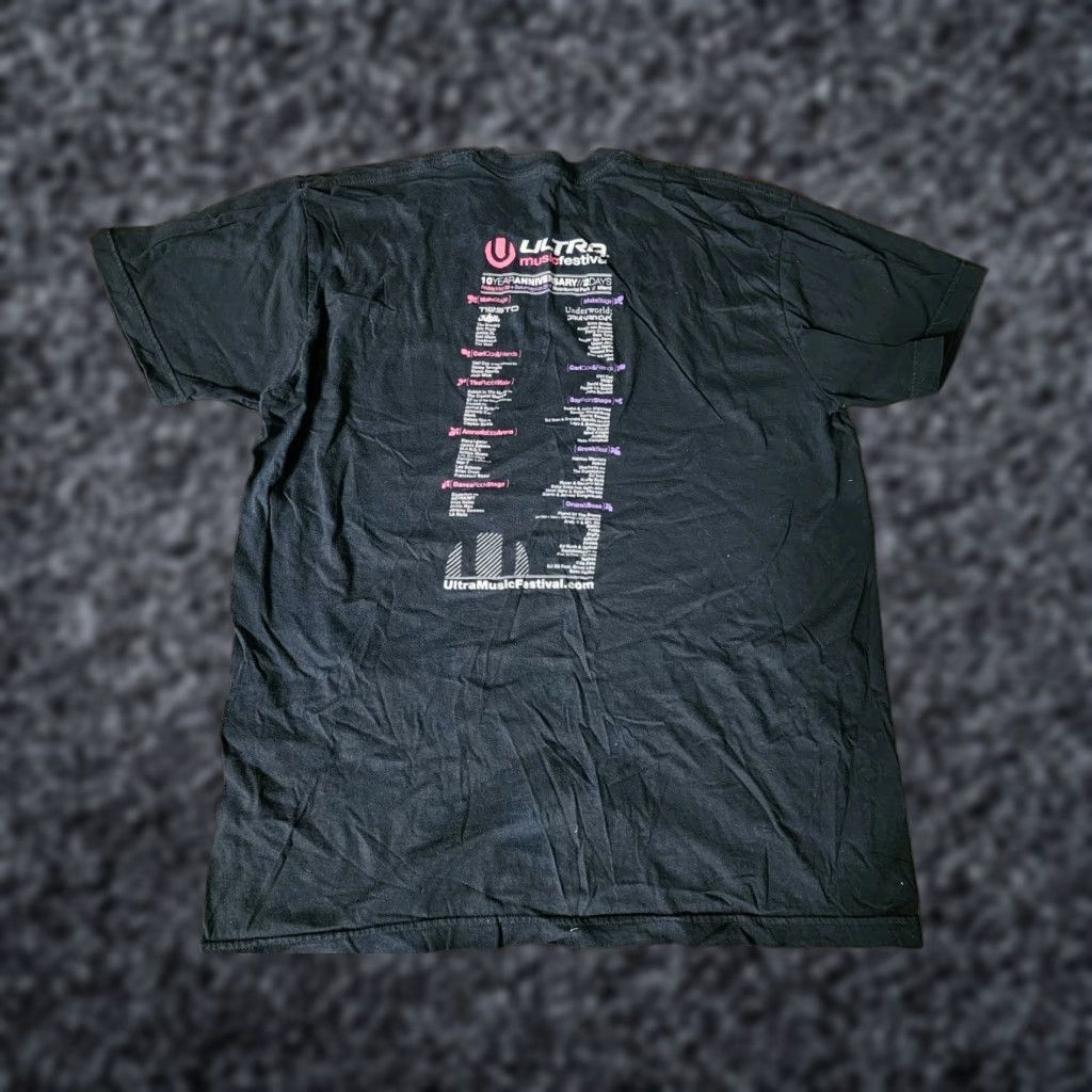 American Apparel VINTAGE Rare Mens XL Ultra Music Festival 2008 Miami Full Line Up T Shirt Double Sided American Apparel Graphic Print Size US XL / EU 56 / 4 - 1 Thumbnail