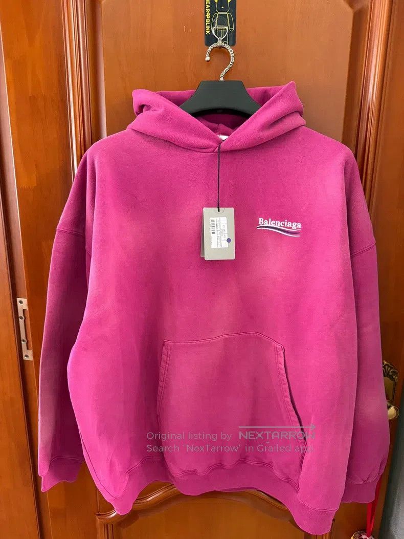 Balenciaga Balenciaga Dragon Fruit Color Coke Embroidered Hoodie Size US S / EU 44-46 / 1 - 1 Thumbnail