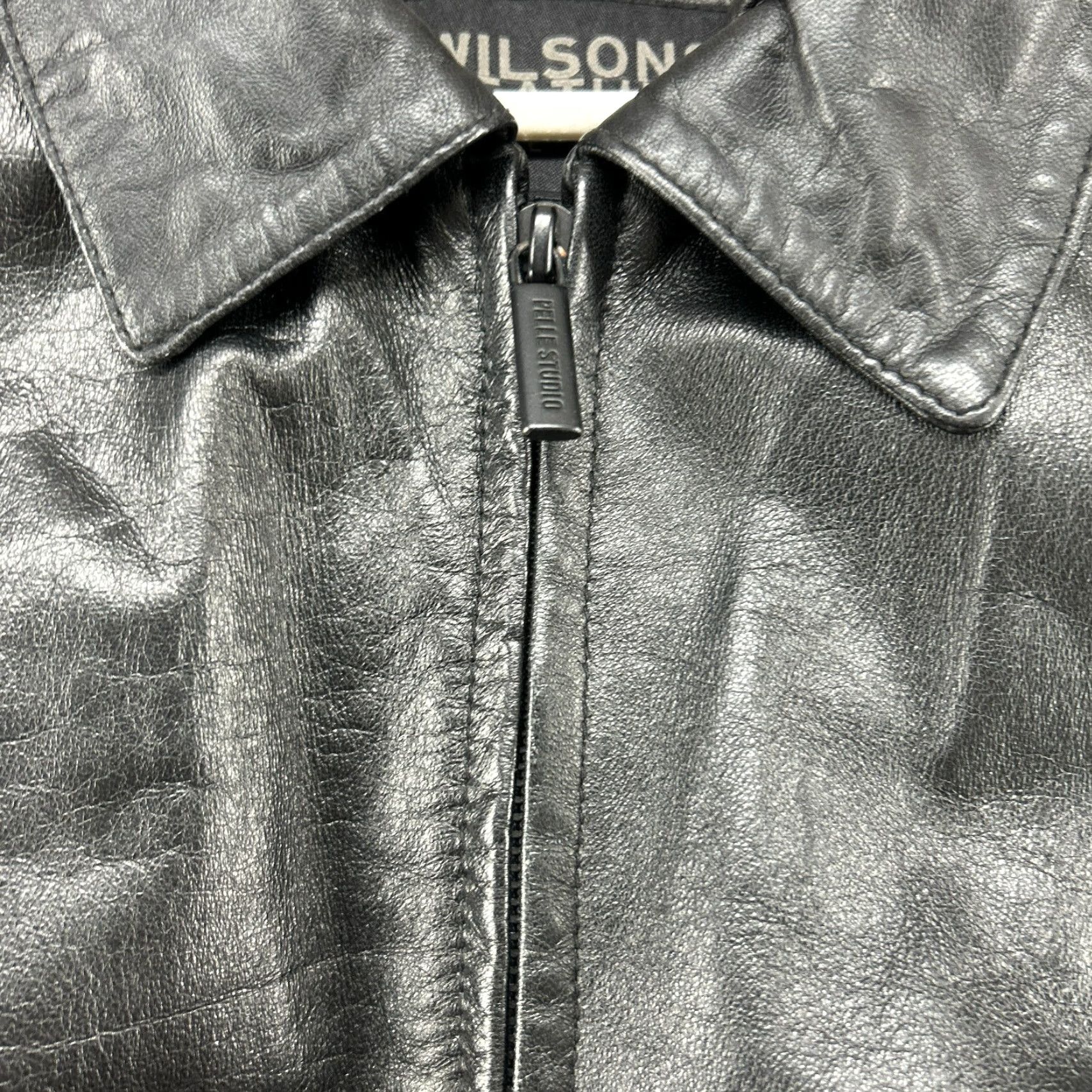 Vintage VINTAGE Wilsons Leather Jacket Overcoat Jacket Black XLT Mens Long 90s Western Quilted Zipper Lined Polyester Thinsulate Dry Clean Only Size US XL / EU 56 / 4 - 4 Thumbnail