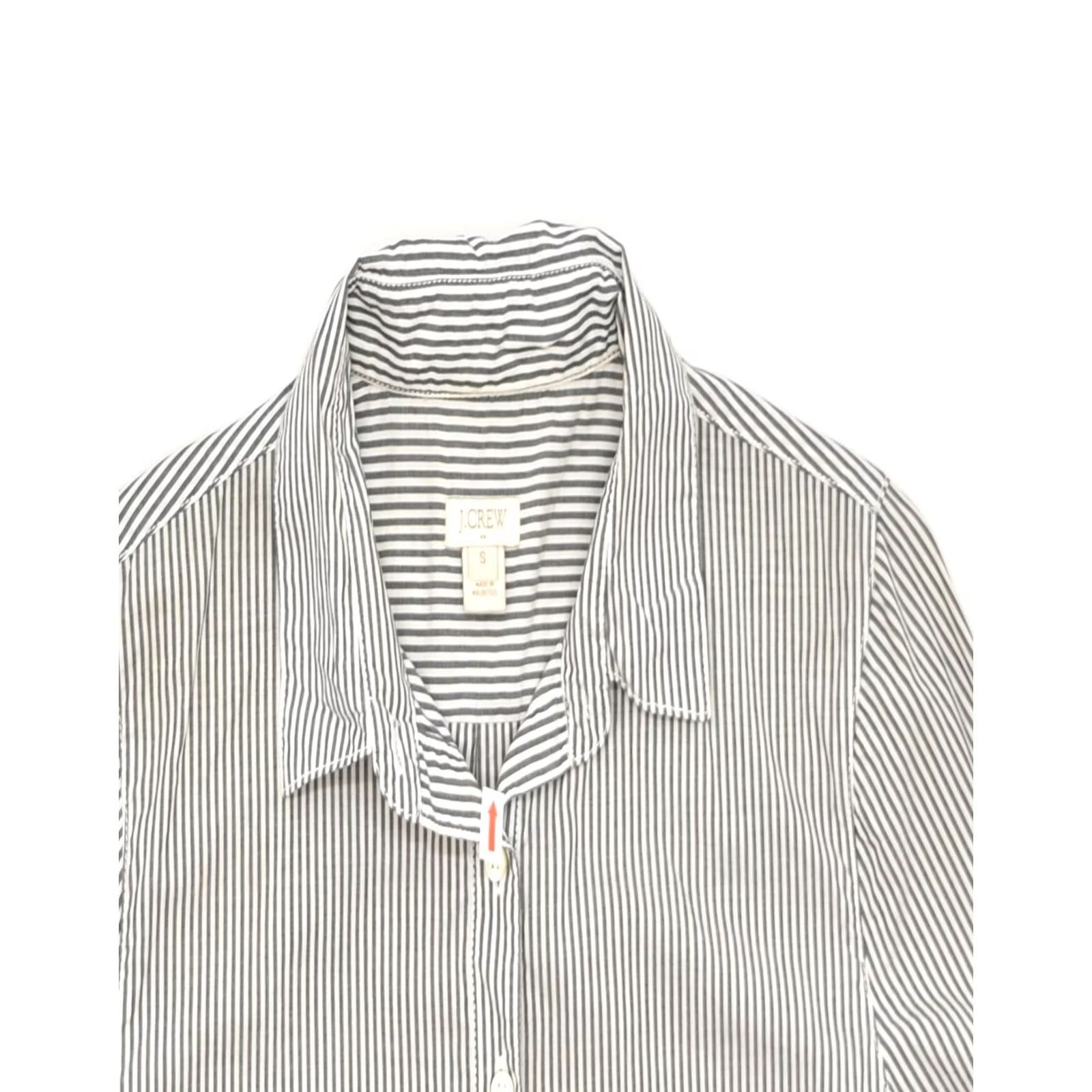 J.Crew J. CREW Womens Pullover Shirt Small Grey Pinstripe Cotton UK 10 Size S / US 4 / IT 40 - 3 Thumbnail