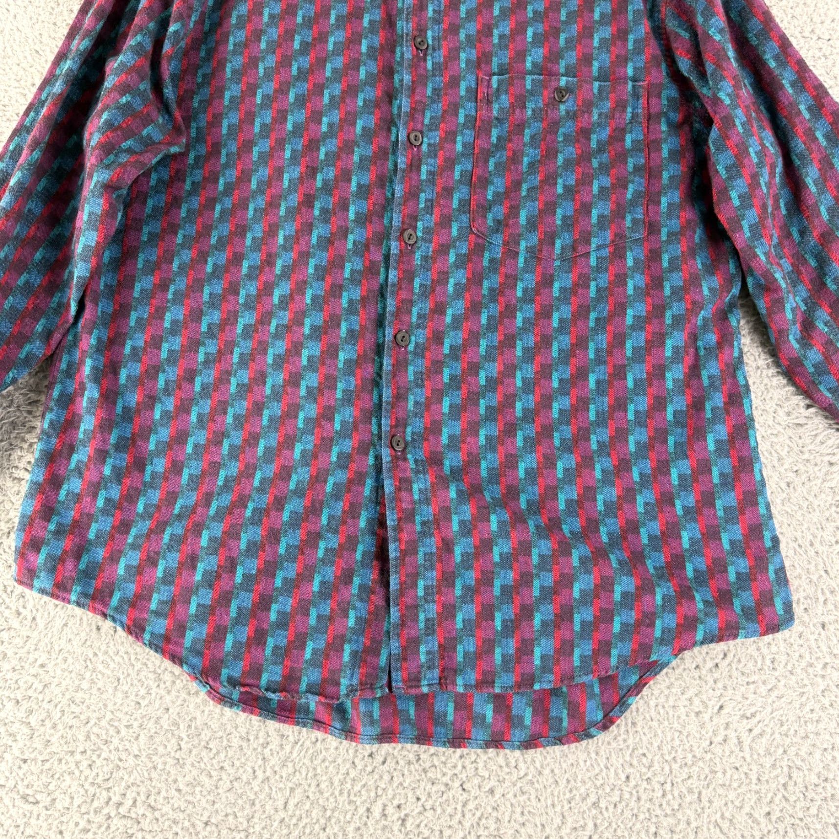 Levi's VINTAGE Levi's Button-Up Shirt Mens L Blue Geo Print Long Sleeve Cotton VTG USA Made Size US L / EU 52-54 / 3 - 4 Thumbnail