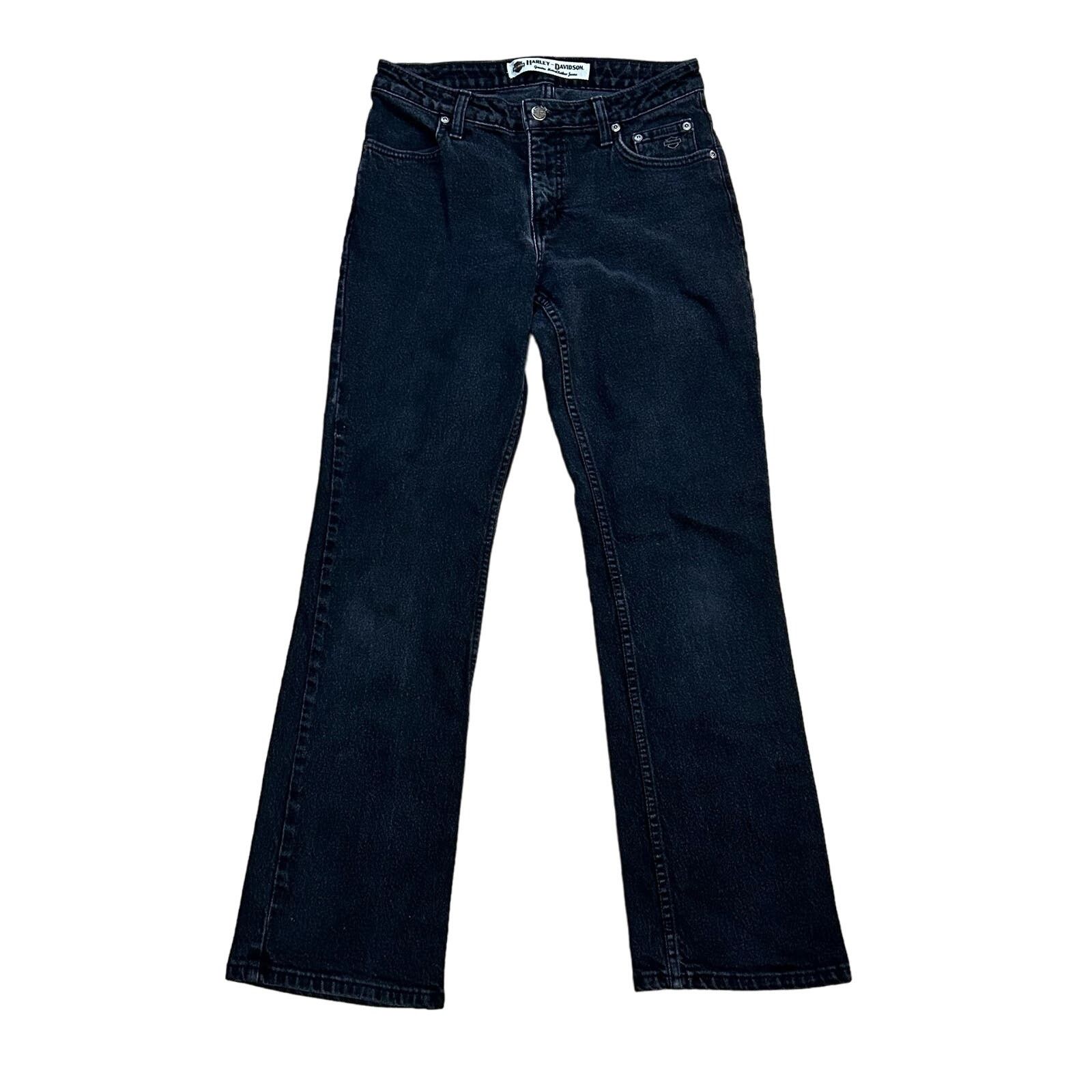 Y2K Harley Davidson Bootcut Jeans Faded Black Denim 6