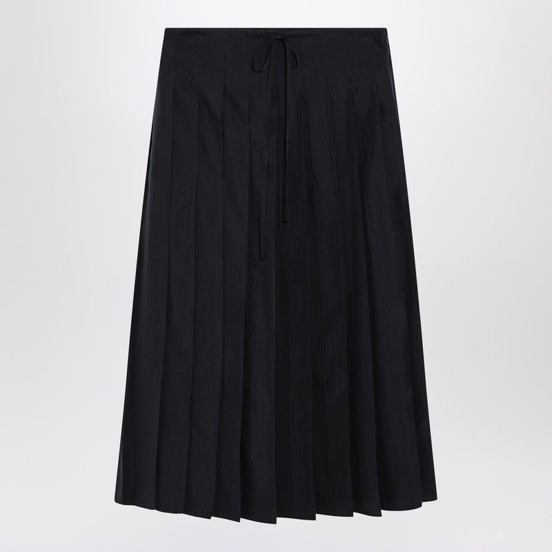 Prada Blue Pleated Midi Skirt