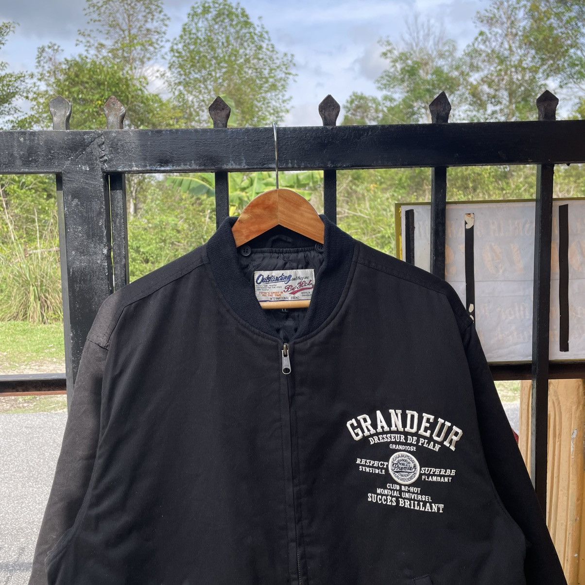 Japanese Brand 🔥🇯🇵Gran Deur Big Spellout Full Zipper Bomber Varsity Jacket Size US L / EU 52-54 / 3 - 5 Thumbnail