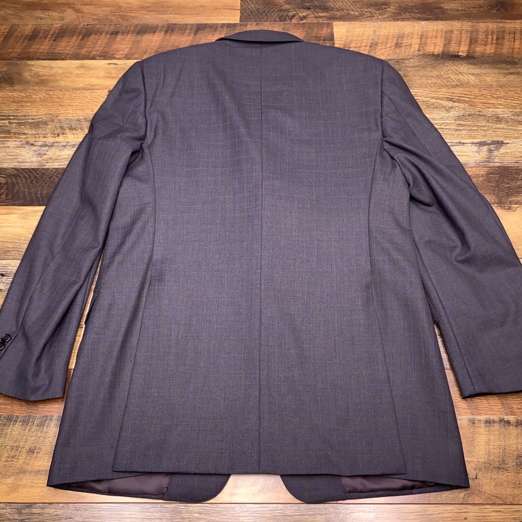 Madison Hickey Freeman Madison Suit Jacket Gray Check Wool Blazer 44 Long Mens Regular Notch Double-Vented Two-Button Front Vintage? (No) Size 44R - 2 Thumbnail