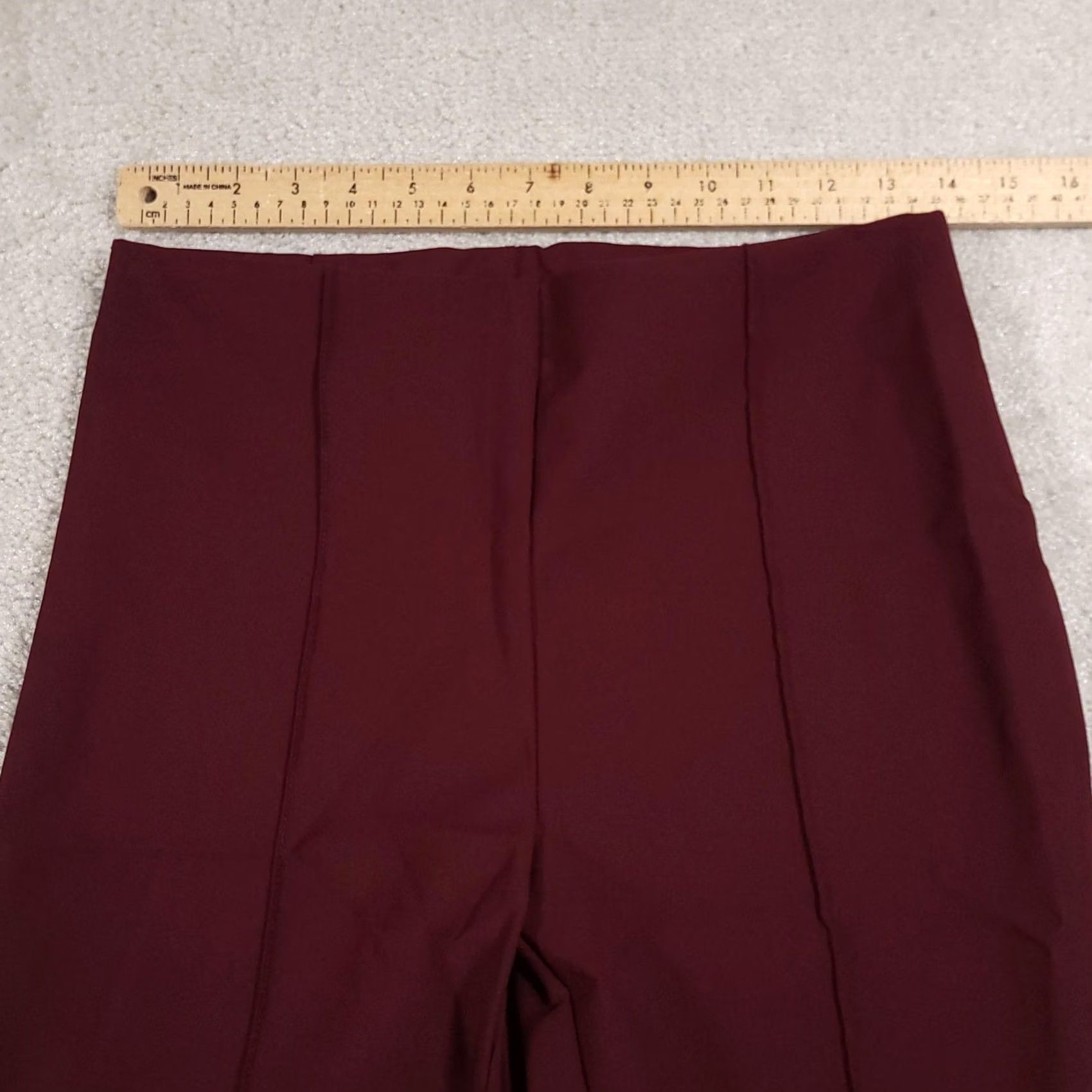 Nicole Miller Nicole Miller Pants Womens Small Burgundy High Rise Slim Stretch Dress Workwear Size 28" / US 6 / IT 42 - 7 Thumbnail