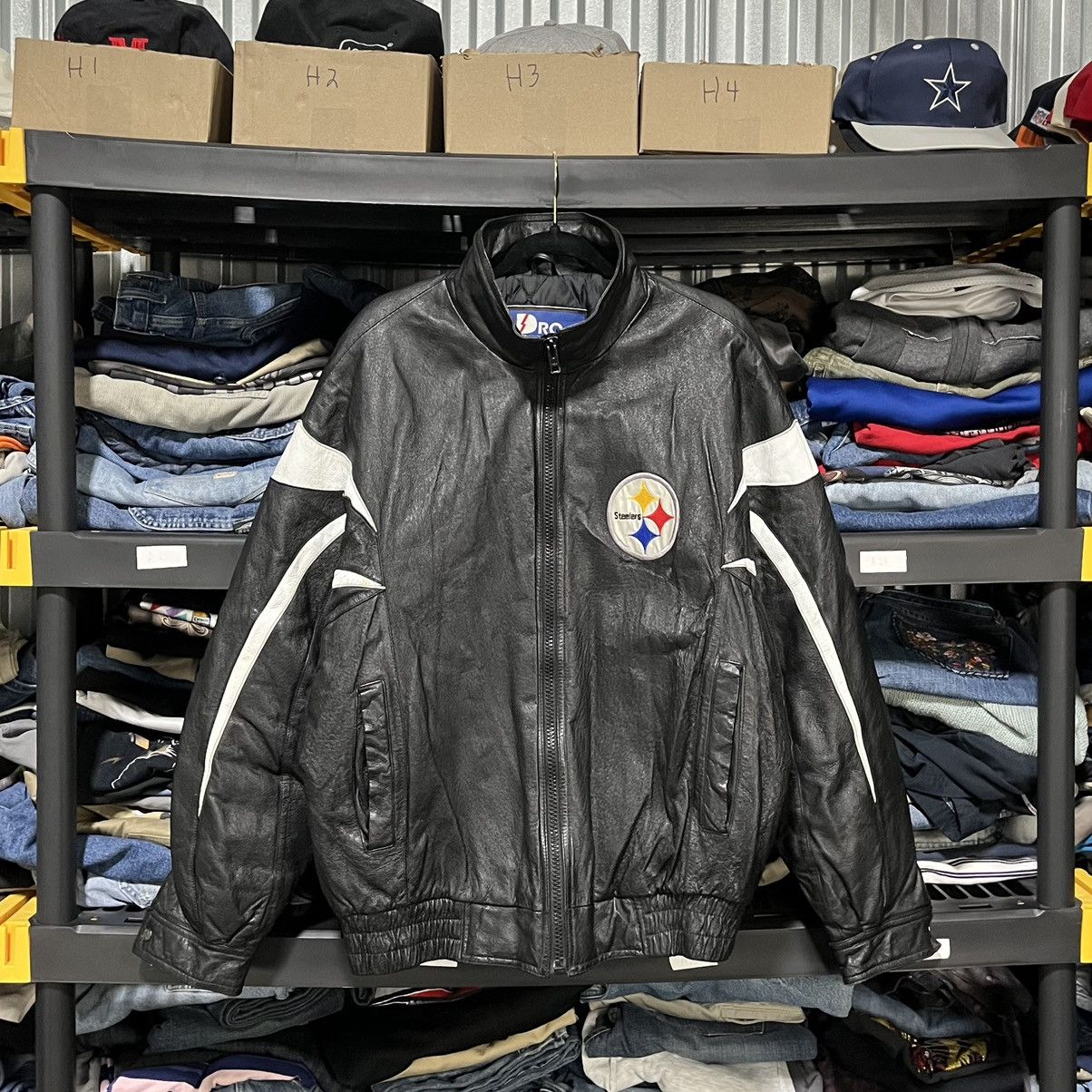 Pro Player Vintage 90s Pittsburgh Steelers Pro Player Leather Jacket XL Size US XL / EU 56 / 4 - 1 Thumbnail