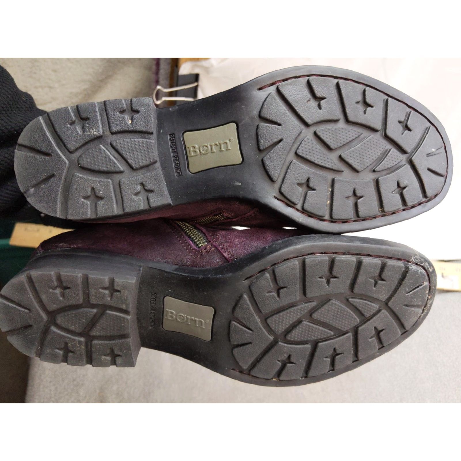 Born Born Boots Womens 6.5 Purple Leather Ankle Zip Buckle Booties Block Heel Casual Size US 7 / IT 37 - 6 Thumbnail