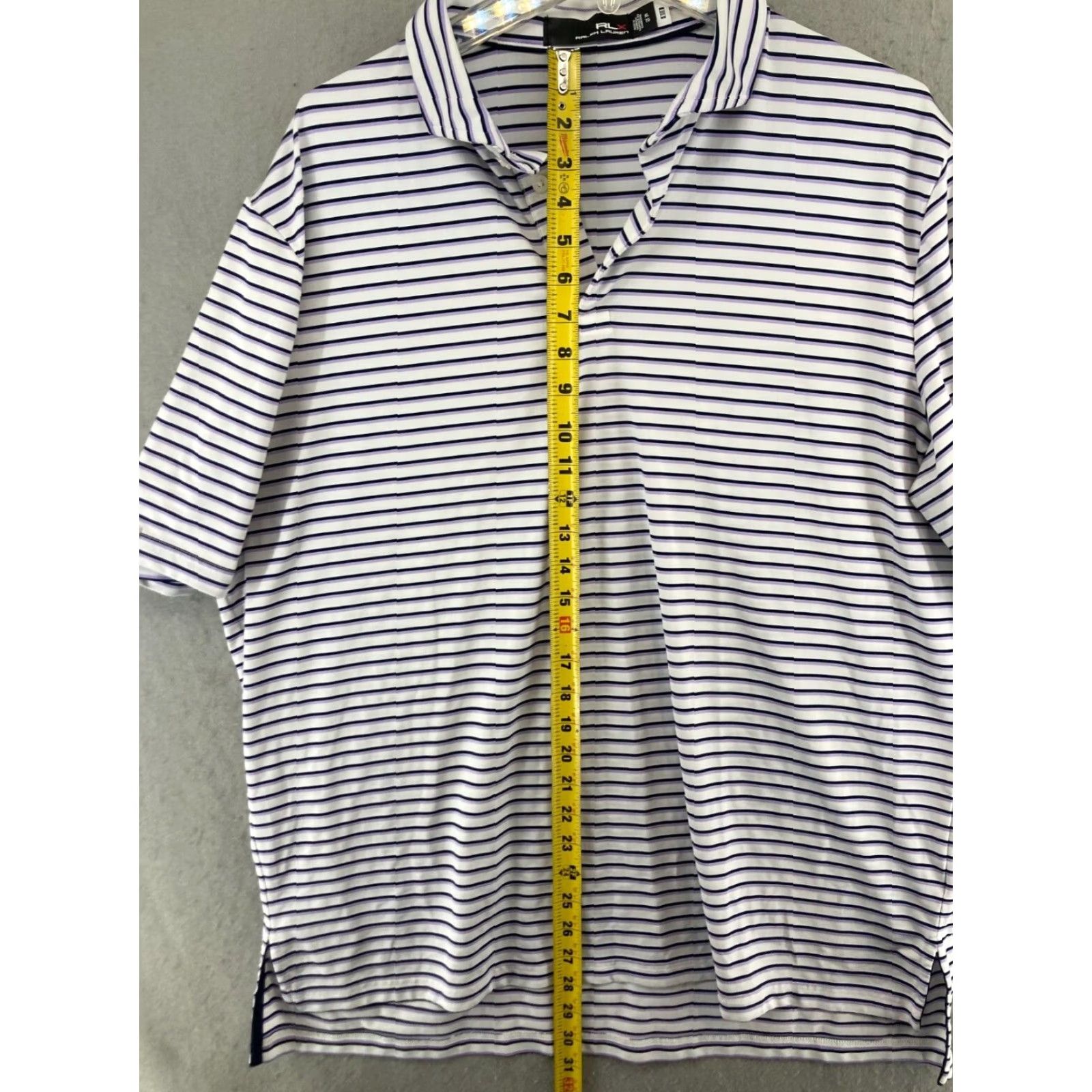 RLX Ralph Lauren RLX Ralph Lauren Polo Shirt XL Striped Purple Performance Shirt Mens Size US XL / EU 56 / 4 - 3 Thumbnail
