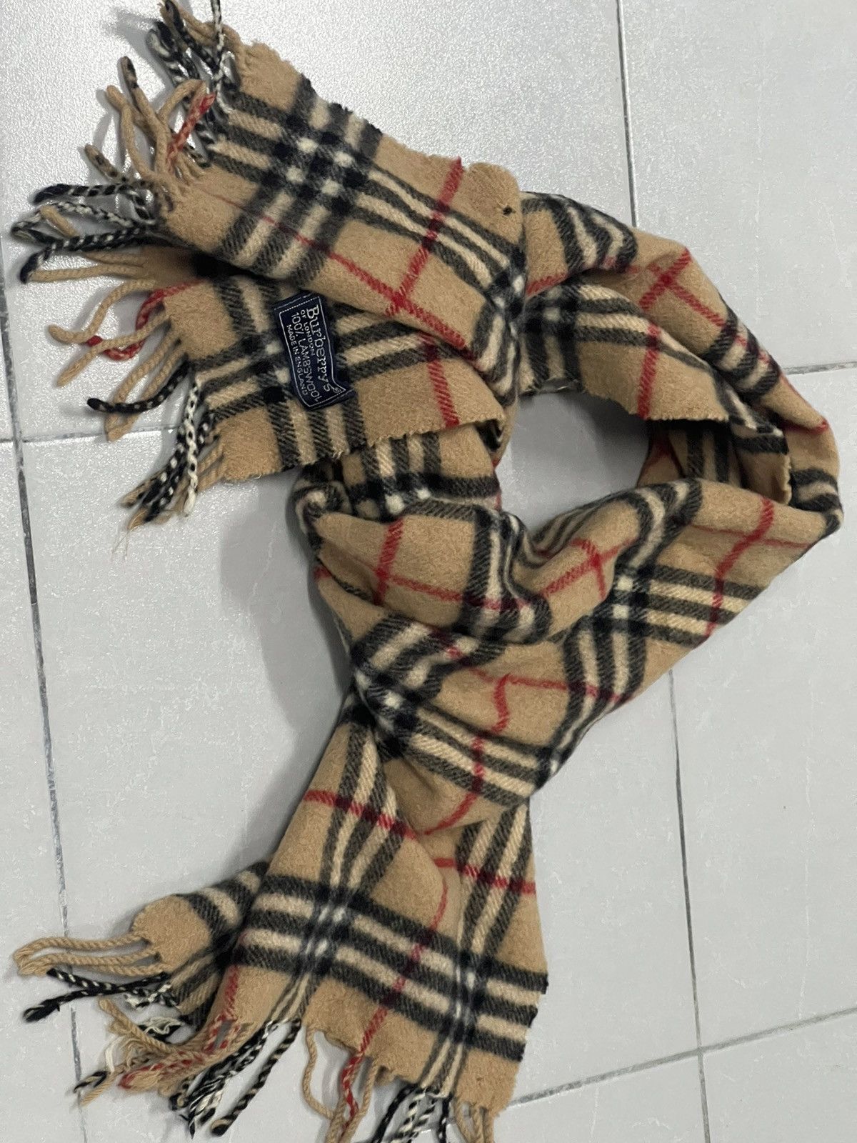 Burberry × Vintage Burberrys Of London - Vintage LAMBSWOOL Scarf Size ONE SIZE - 3 Thumbnail
