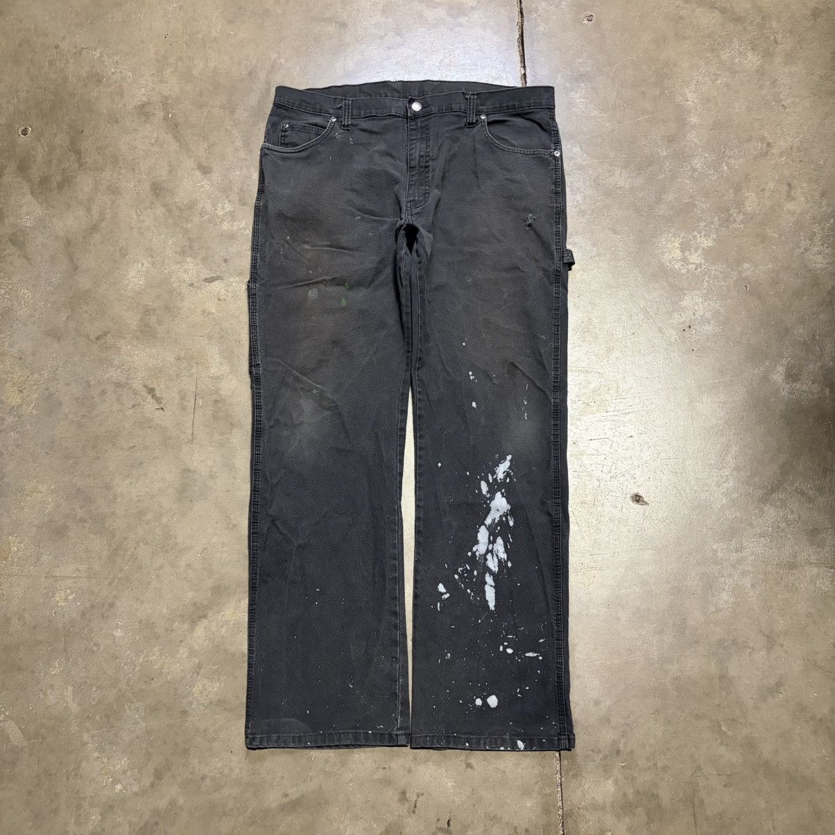 Dickies Vintage Dickies Carpenter Pants Faded Black Paint Splatter Size US 36 / EU 52 - 1 Thumbnail