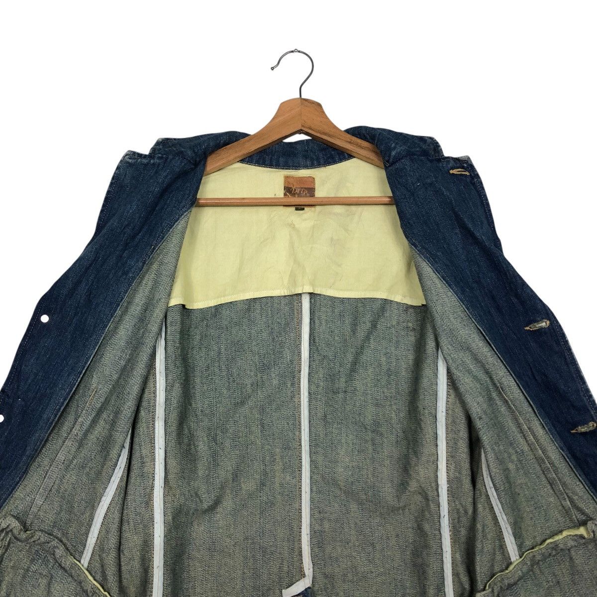 Japanese Brand 📌Vintage Denim Worker Jacket PTTP Japan Issey Miyake Size L / US 10 / IT 46 - 15 Thumbnail