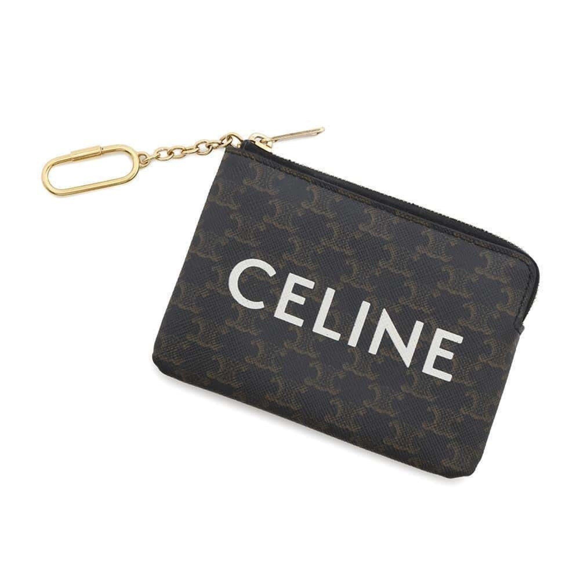 Celine Wallet/coin Case Triomphe Coin & Card Pouch 10C662Ca2 Purse Black, Women's