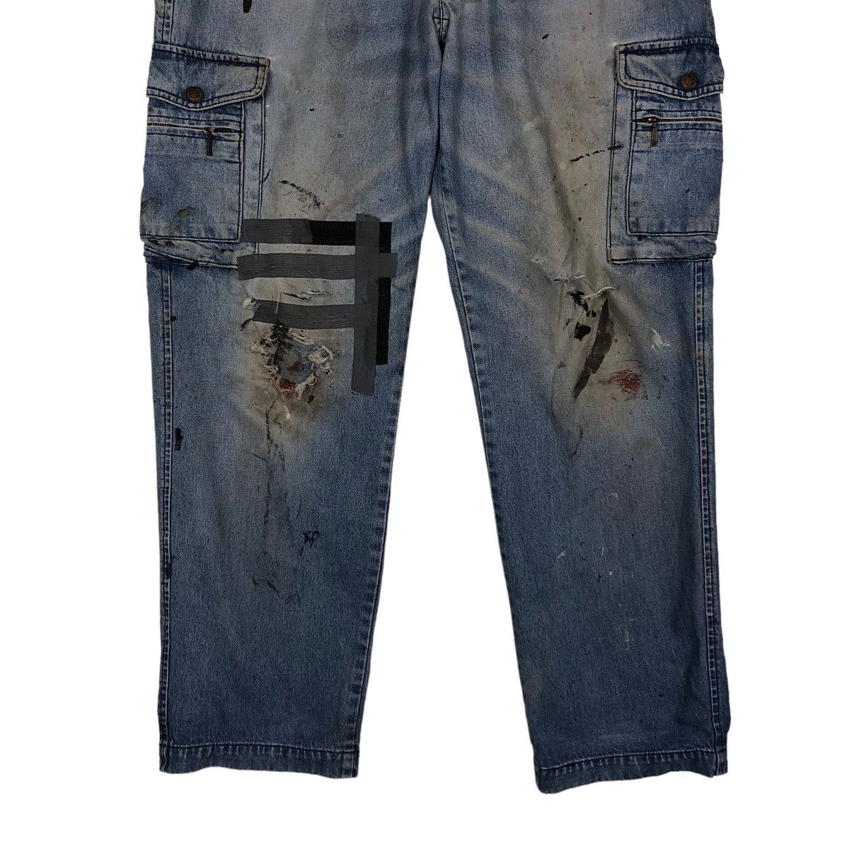 Japanese Brand 🔥Vintage Bush Cargo Jeans Biker Painter Workers Usa Size US 36 / EU 52 - 5 Thumbnail